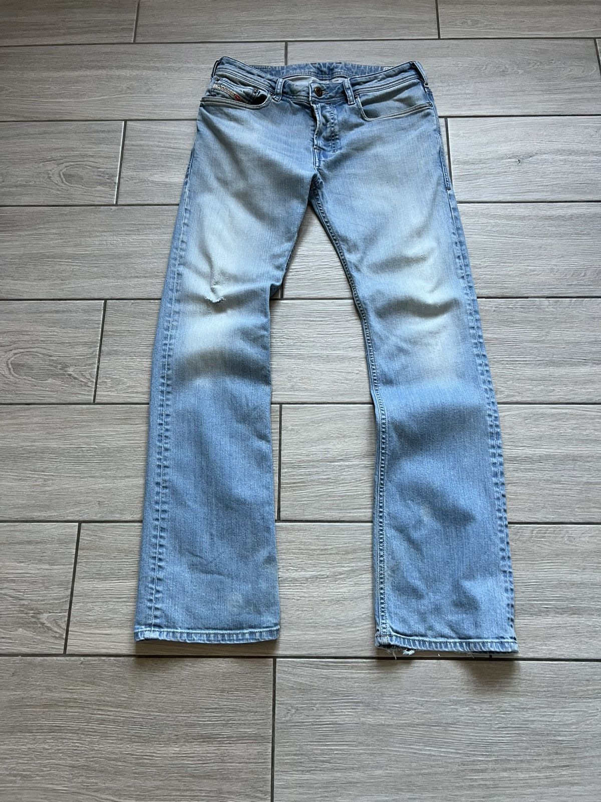 Other Vintage y2k Diesel Baggy Distressed Wide Jeans Washed Size US 28 / EU 44 - 3 Thumbnail