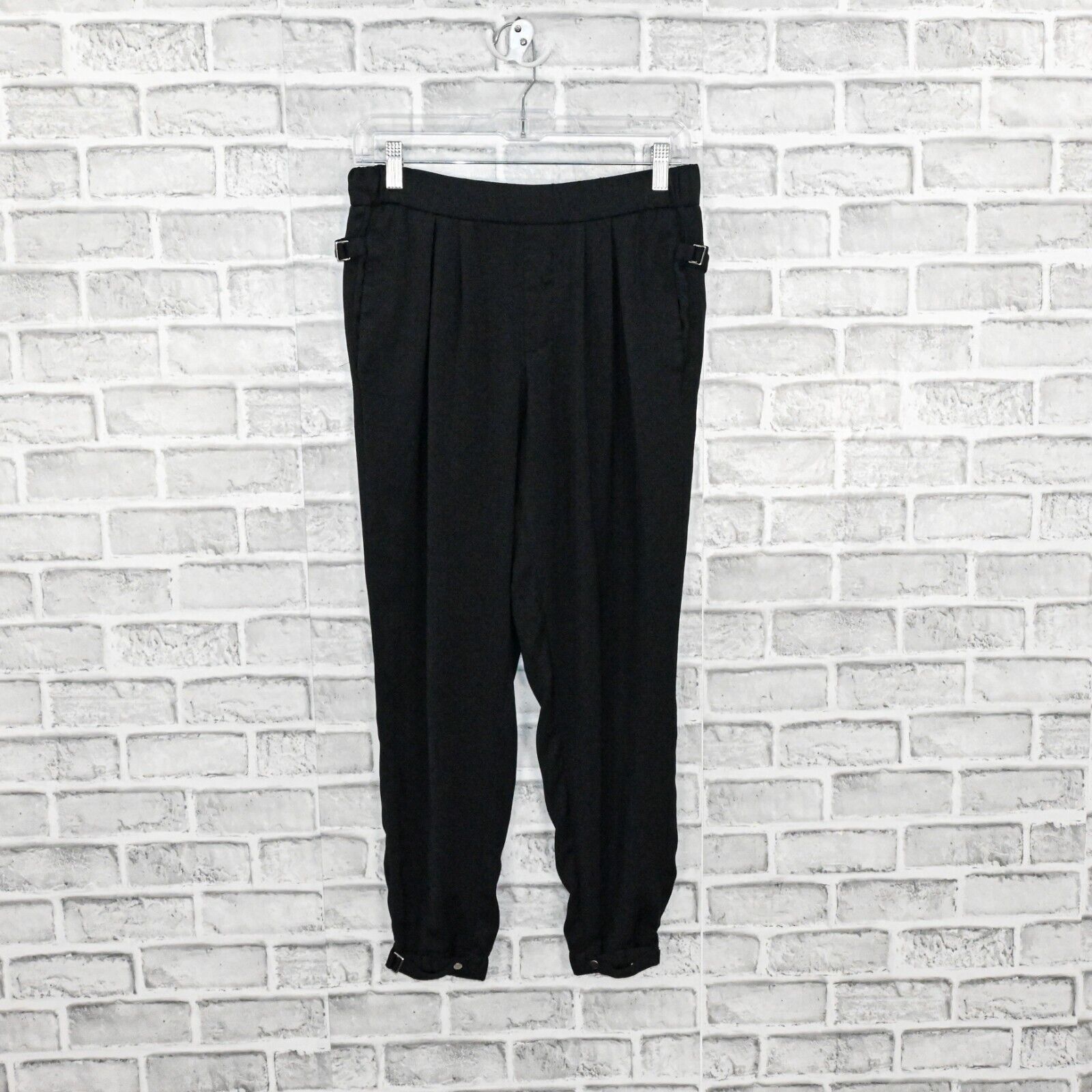 Helmut Lang Helmut Lang black Pleated pull up Pants belt loop ankles Size 25" / US 0 / IT 36 - 5 Thumbnail