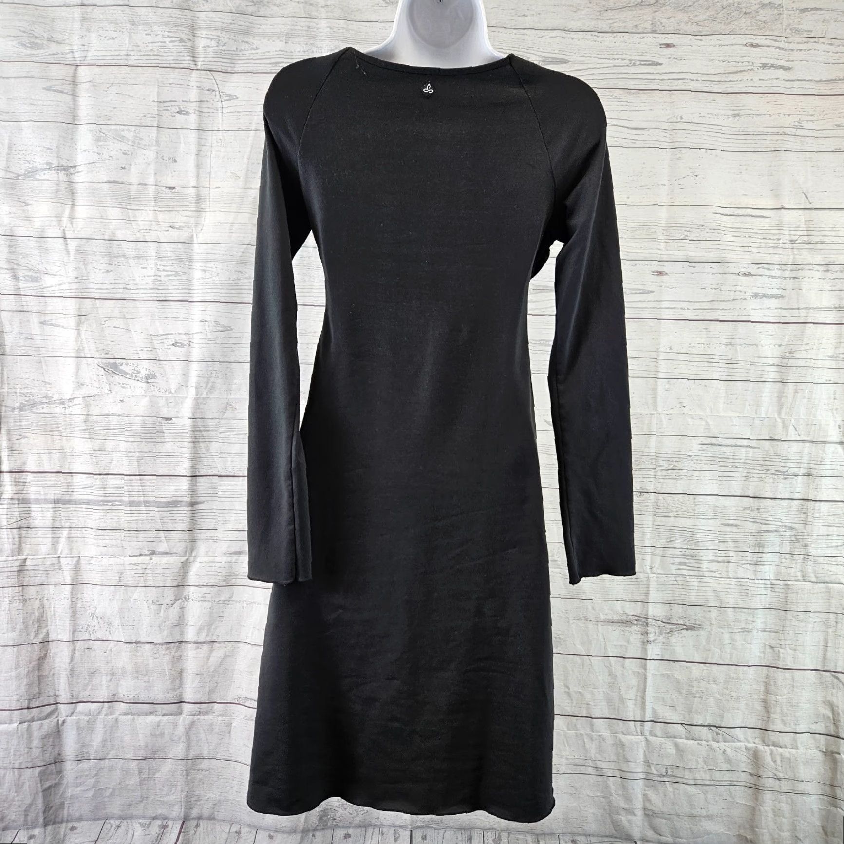 Prana prAna Womens Dress Tally Sz Small Solid Black Long Sleeve Crossover Front Size S / US 4 / IT 40 - 4 Thumbnail