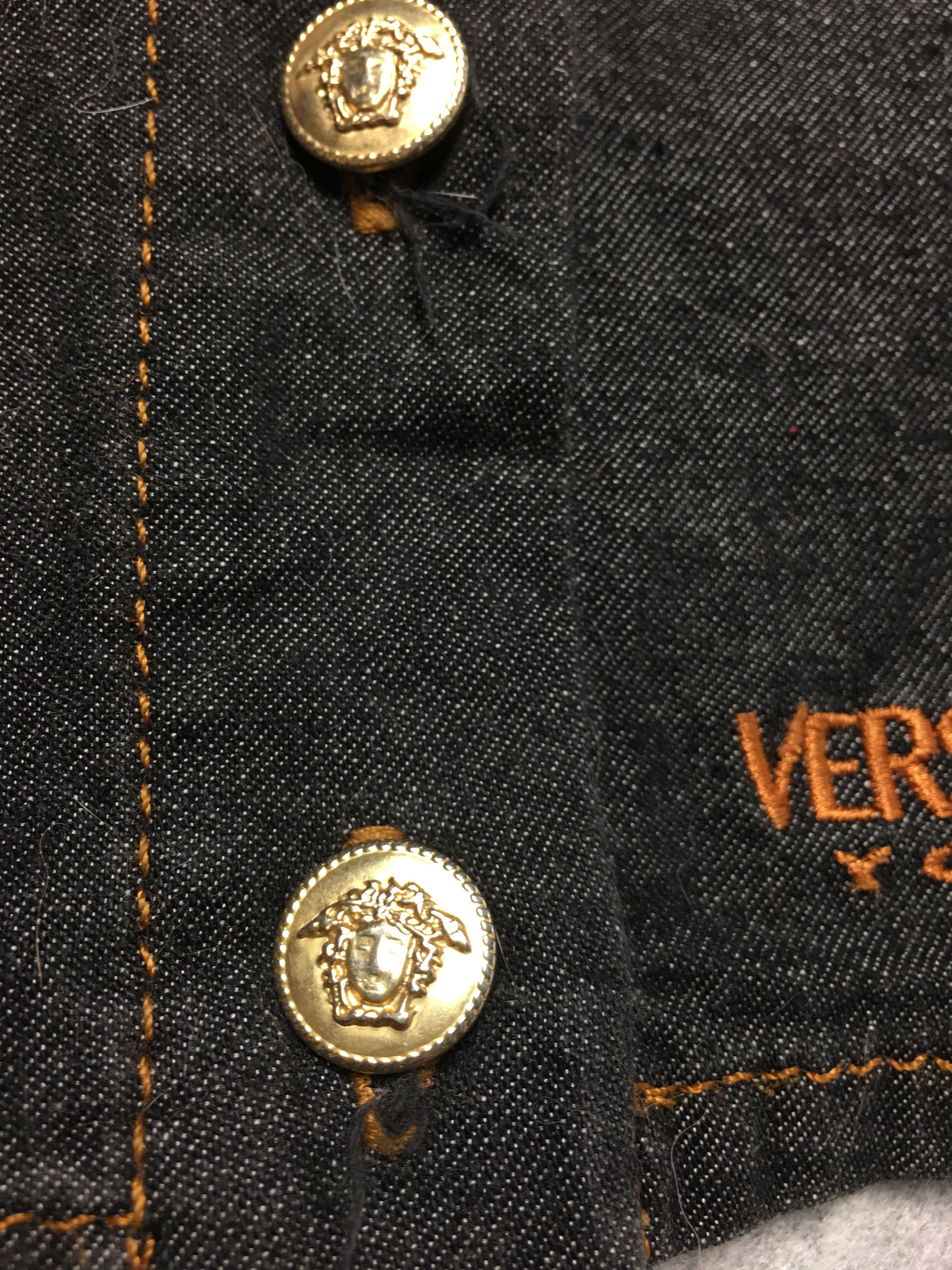 Versace Versace Young Medusa Denim Corset Crop Top Sz 10 IT36 Size XS / US 0-2 / IT 36-38 - 4 Thumbnail