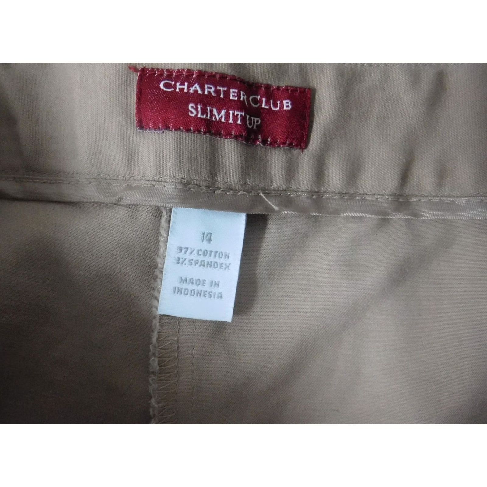 Charter Club Charter Club Pants Women 14 Beige Straight Slim It Up Chino 24in Inseam Navy? Size 36" / US 14 / IT 50 - 3 Thumbnail