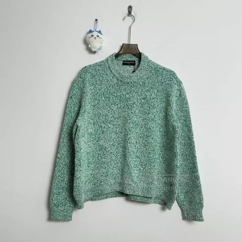 Balenciaga Balenciaga Green Snowflake Pattern Knitwear M Size Size US M / EU 48-50 / 2 - 1 Thumbnail