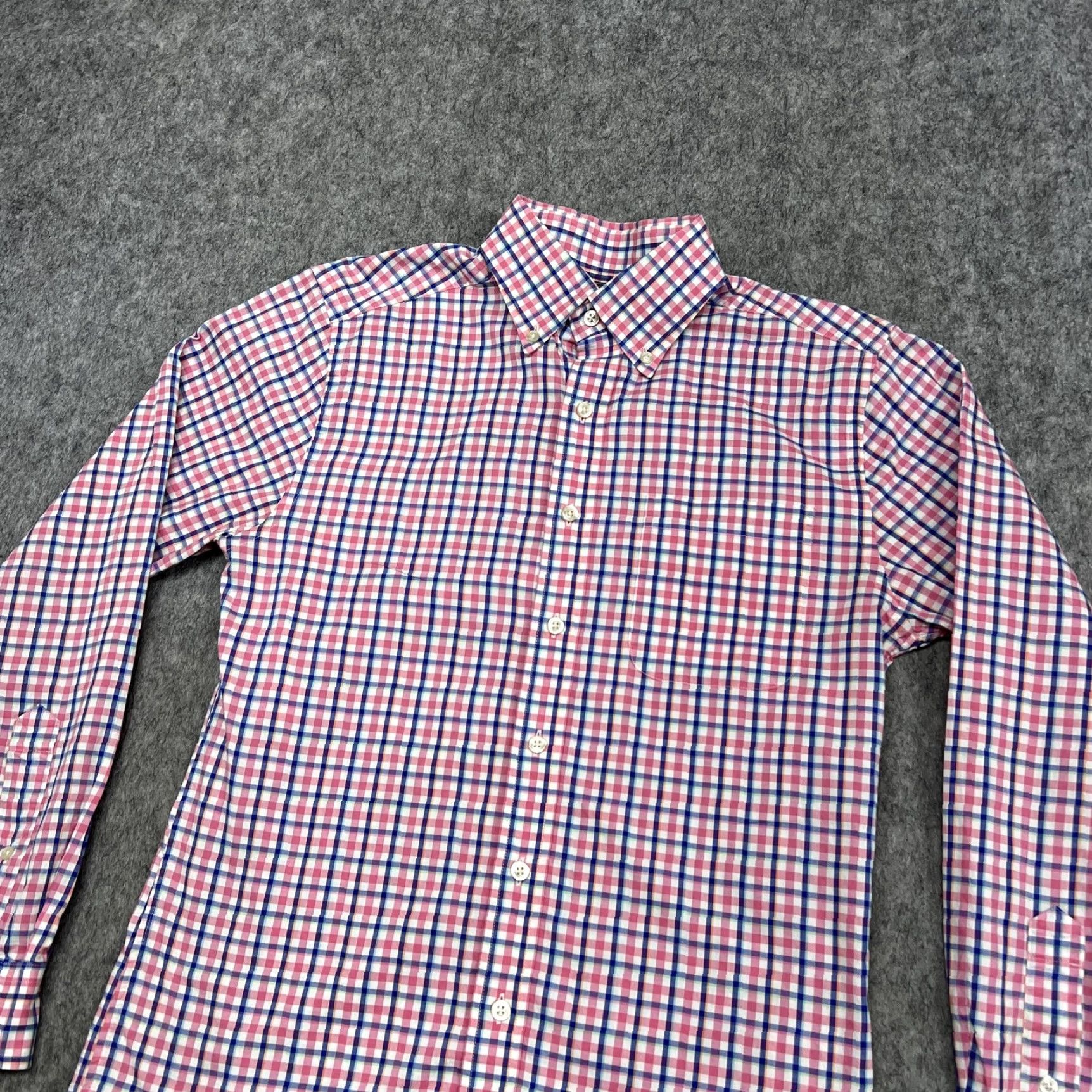 Vineyard Vines Vineyard Vines Shirt Mens S Pink Blue Check Slim Fit Murray Button Long Sleeve Size US S / EU 44-46 / 1 - 6 Thumbnail