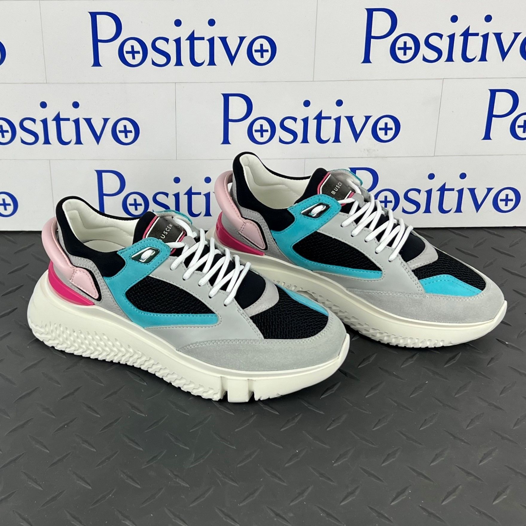 Buscemi Buscemi Womens Veloce Grey Trio Leather Sneakers US 7 SAMPLE Size US 7 / IT 37 - 4 Thumbnail