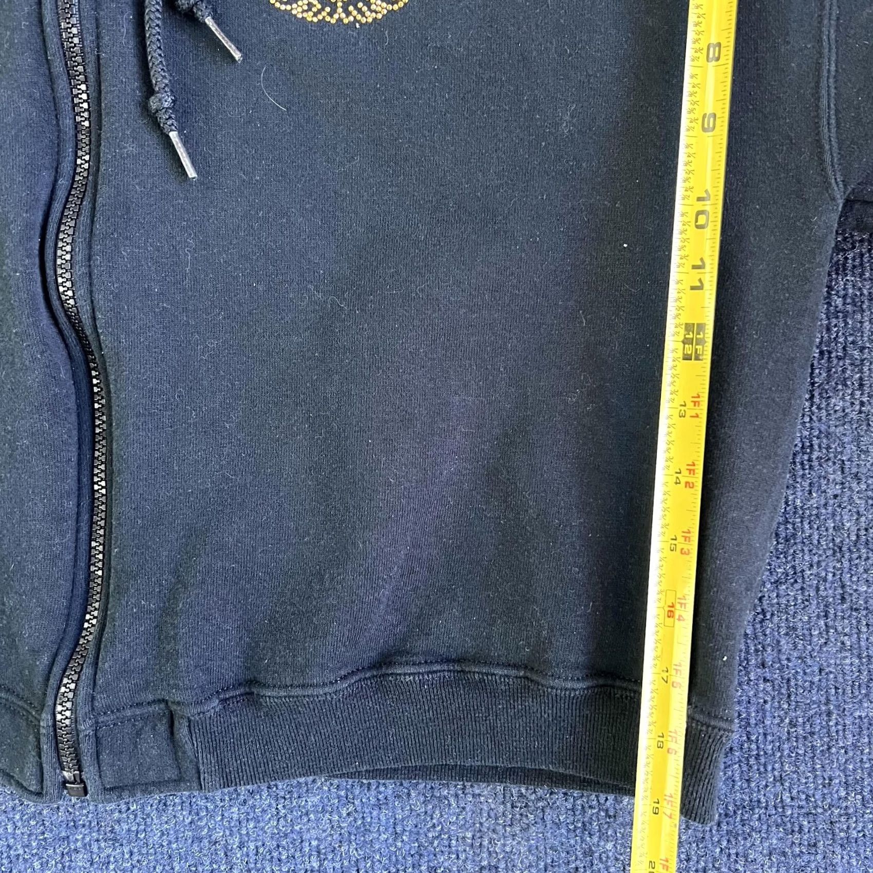 Russell Athletic VINTAGE Russell Athletic Hoodie Womens Large Black 100% Angel Rhinestone Full Zip Size L / US 10 / IT 46 - 6 Thumbnail