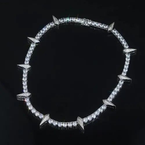 Jewelry 18" Tennis Chain Spike Charm Necklace🔥🔥🔥 Size ONE SIZE - 2 Thumbnail