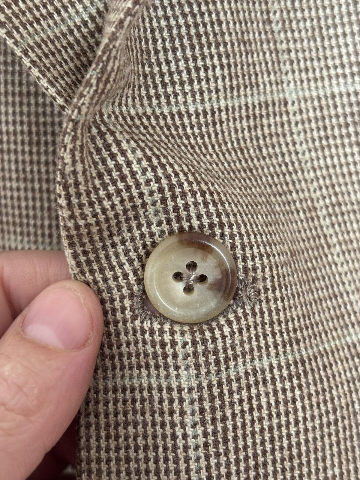 Ralph Lauren Vintage Ralph Lauren Tan Glen Plaid Wool Blazer Made USA 42R Size 42R - 5 Thumbnail