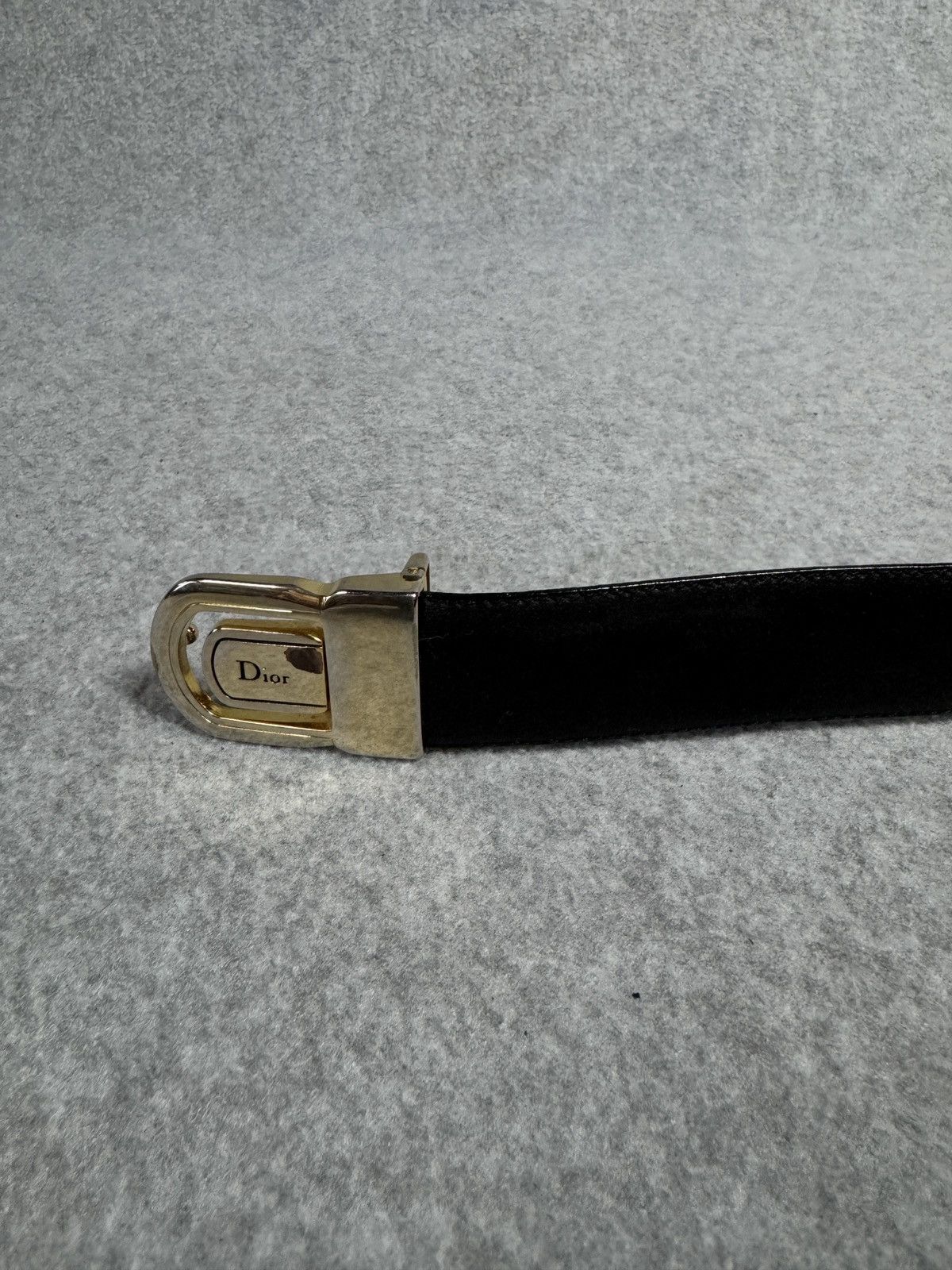 Dior Vintage Christian Dior Logo Buckle Black Leather Belt Unisex Size ONE SIZE - 4 Thumbnail