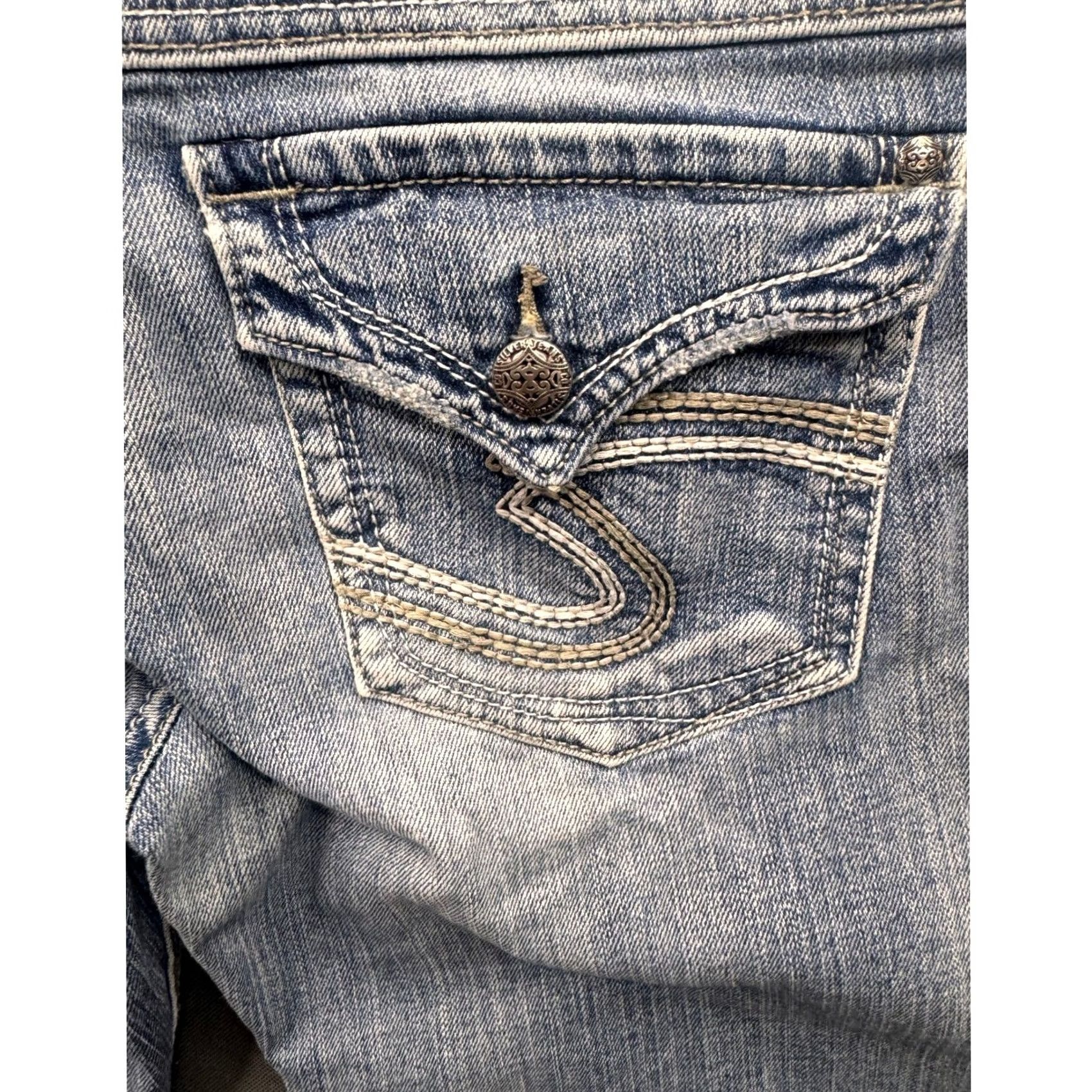 Silver Jeans Co. Silver Jeans Co Womens McKenzie Capri Jeans Light Wash Mid Rise 30 19in Size 30" / US 8 / IT 44 - 3 Thumbnail