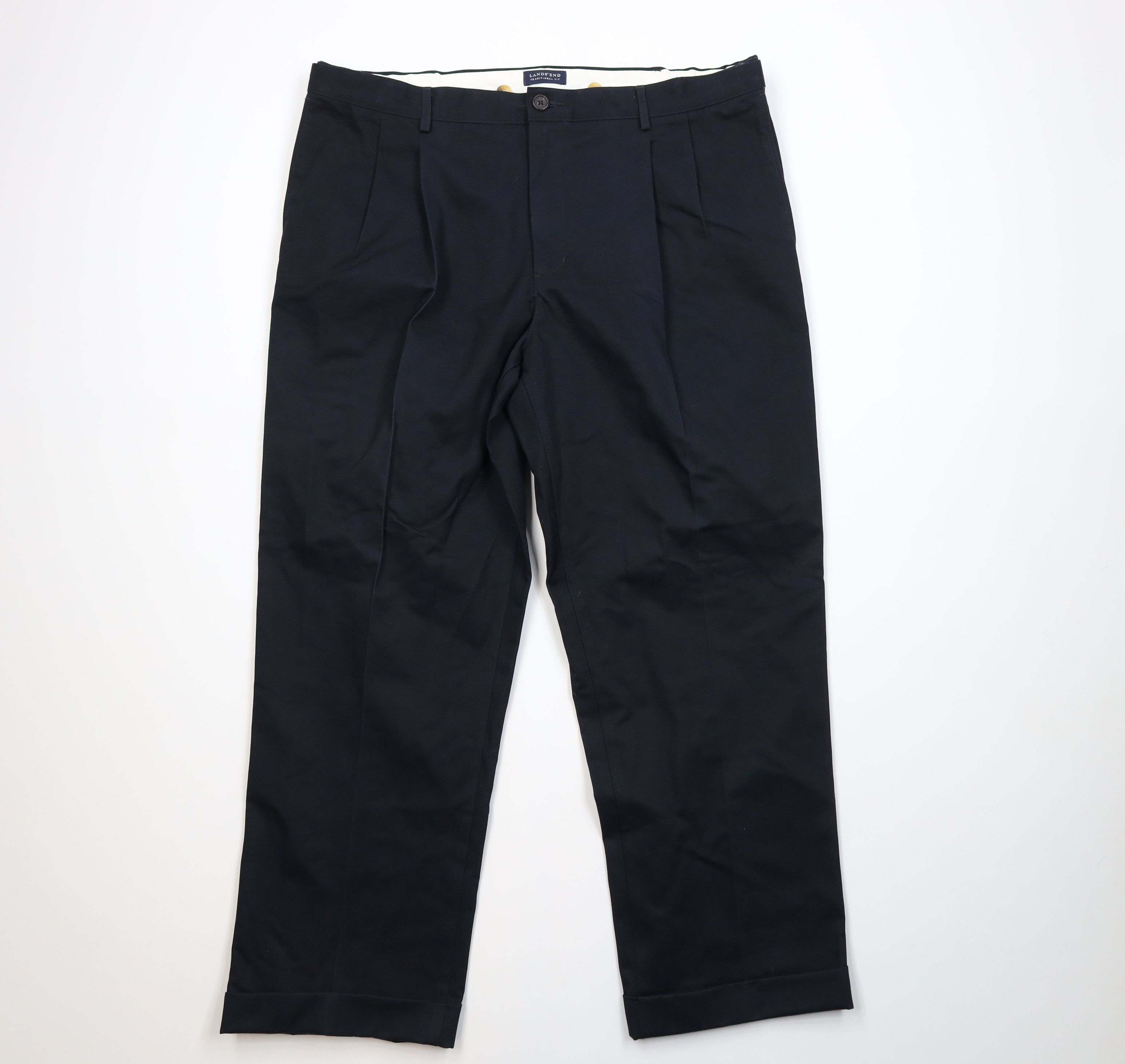 Lands' End Vintage Lands End Cotton Wide Leg Chino Pants Blue Size US 38 / EU 54 - 1 Thumbnail