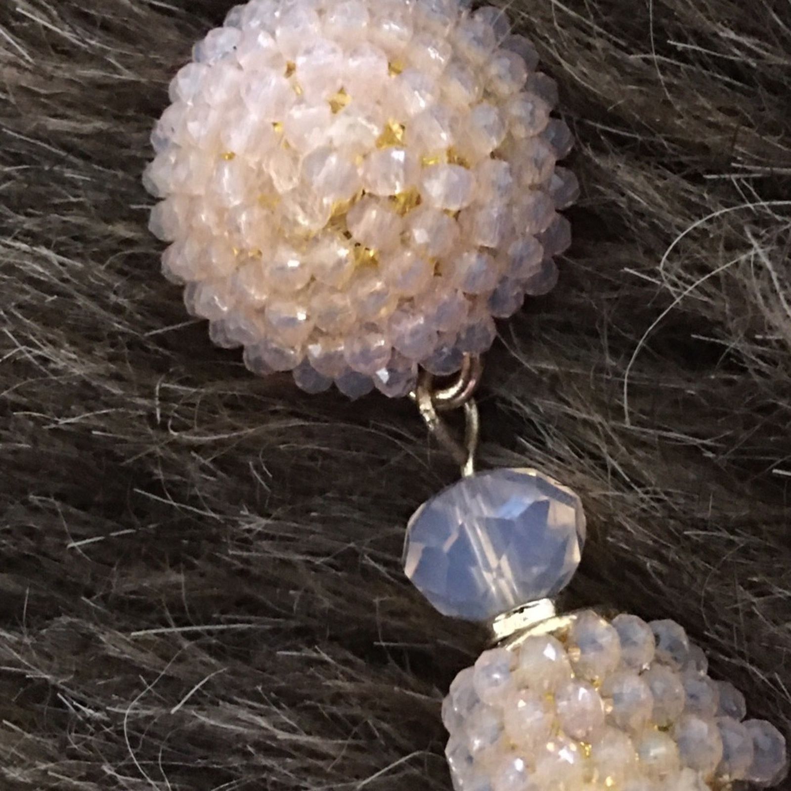 Vintage Vintage 80s opal tone seed bead tassel earrings Size ONE SIZE - 2 Thumbnail