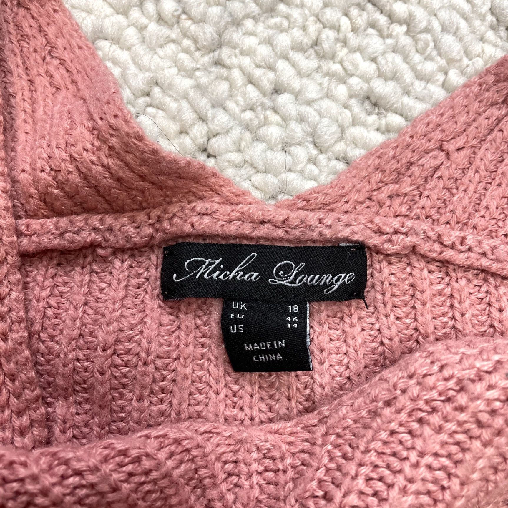 Vintage VINTAGE Micah Lounge Sweater Womens 14 Pink V-Neck Pullover Knit Acrylic Size XL / US 12-14 / IT 48-50 - 5 Thumbnail
