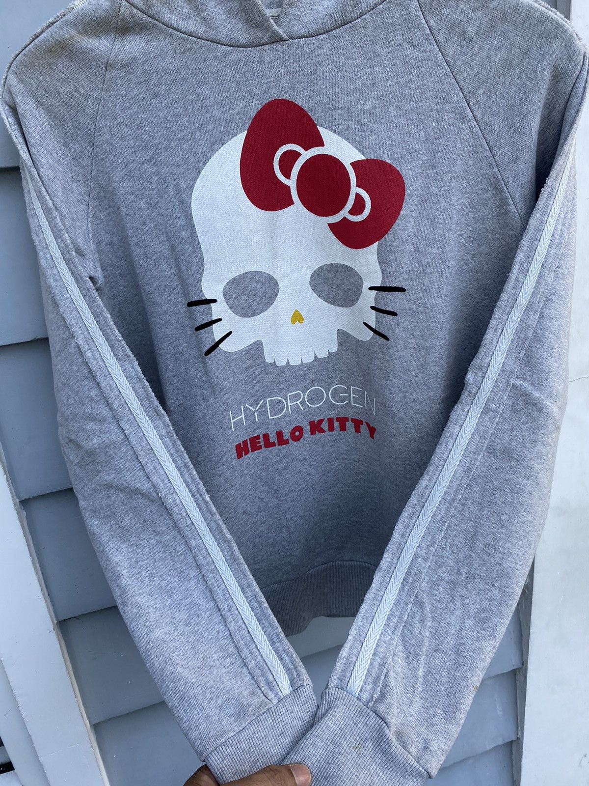HYDROGEN HydrogenXSanrio Hello Kitty MadeInRomania Distressed Hoodie Size S / US 4 / IT 40 - 8 Thumbnail