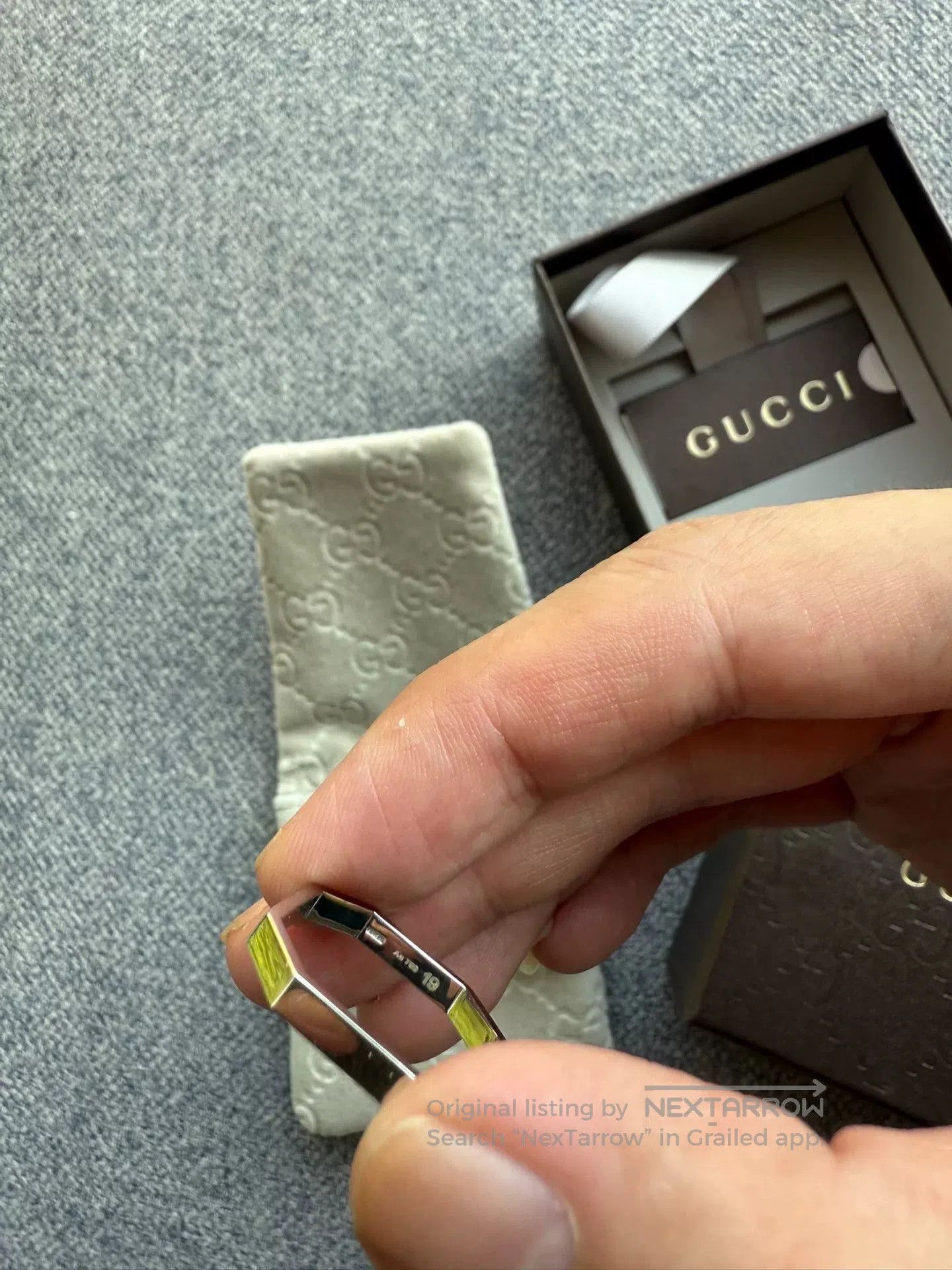 Gucci Gucci Platinum Hexagonal Ring Size 19. Size ONE SIZE - 2 Thumbnail