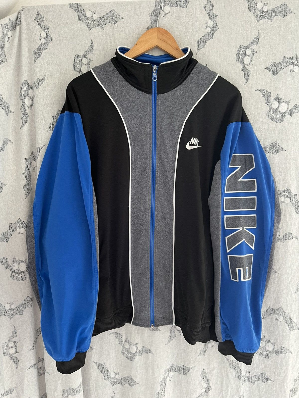 Nike vintage y2k black beige track top zip jacket | eBay
