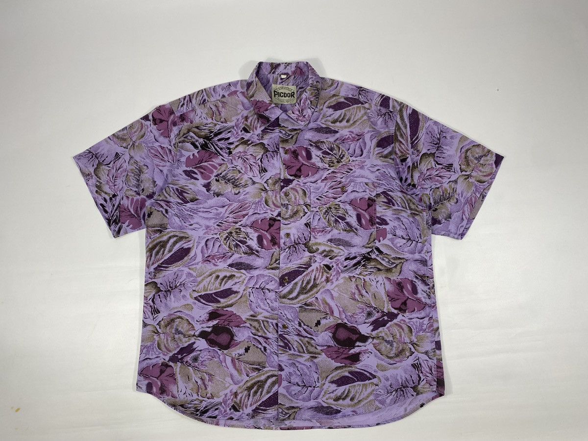 Vintage Vintage 80s Abstract Leafs Crazy Party Festival Shirt Size US XL / EU 56 / 4 - 8 Thumbnail