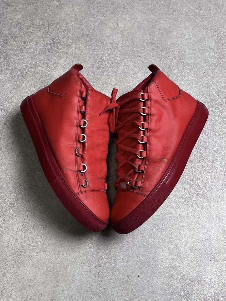 Balenciaga × Vintage Vintage Balenciaga Arena Leather Sneakers Red 42 Size US 9 / EU 42 - 2 Thumbnail