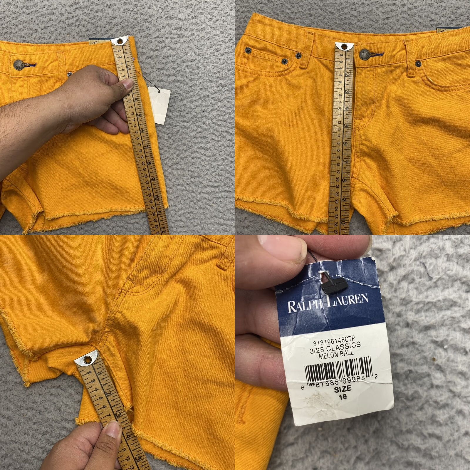 Ralph Lauren VINTAGE Ralph Lauren Shorts Womens 16 Orange Cut Off Denim Dyed Punk Raverf Size 38" / US 16 / IT 52 - 8 Thumbnail
