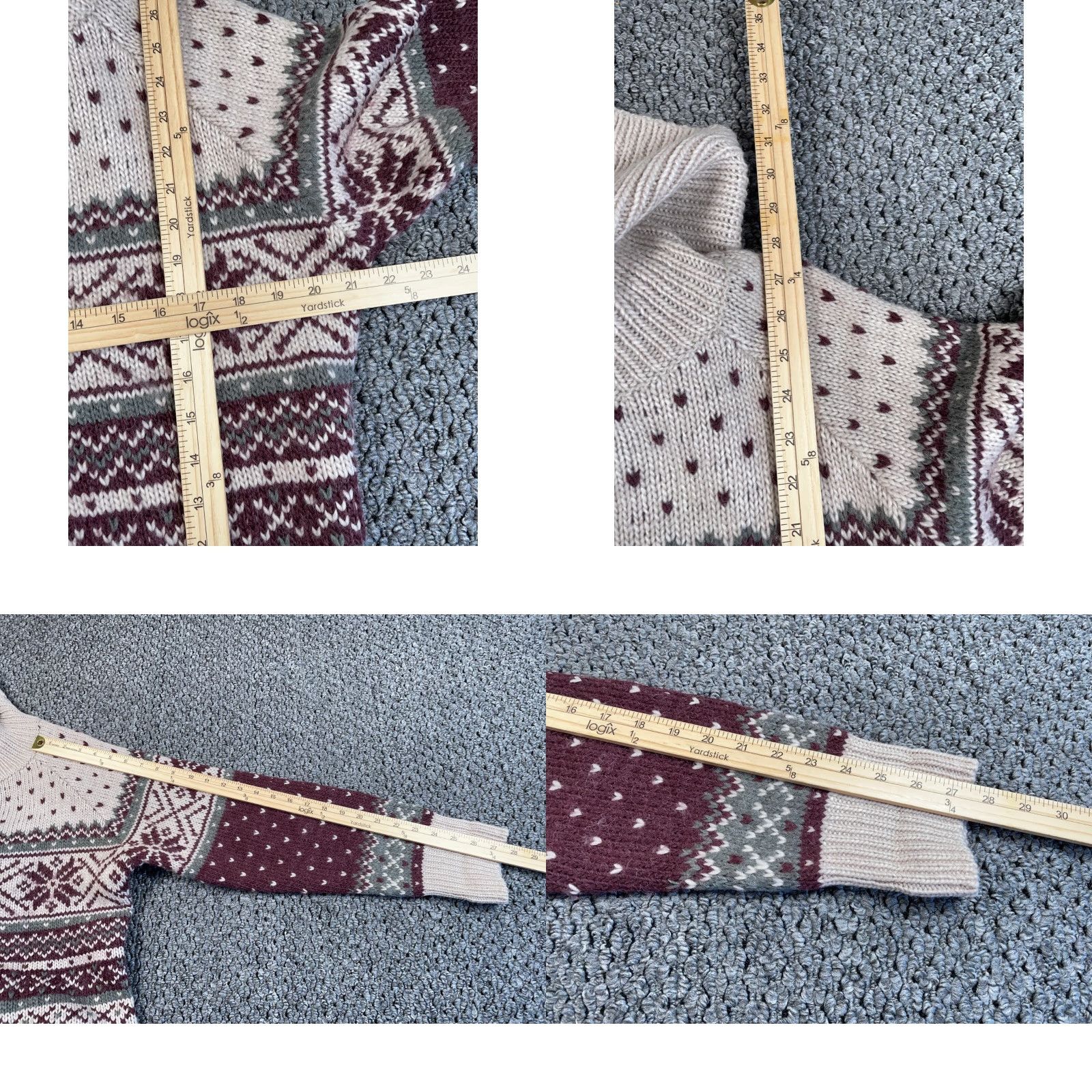 Vintage Guide Series Wool Alpaca Turtleneck Sweater Women XL Beige Geometric Pattern 80s Hipster Retro Ski Pullover Womens Size XL / US 12-14 / IT 48-50 - 8 Thumbnail