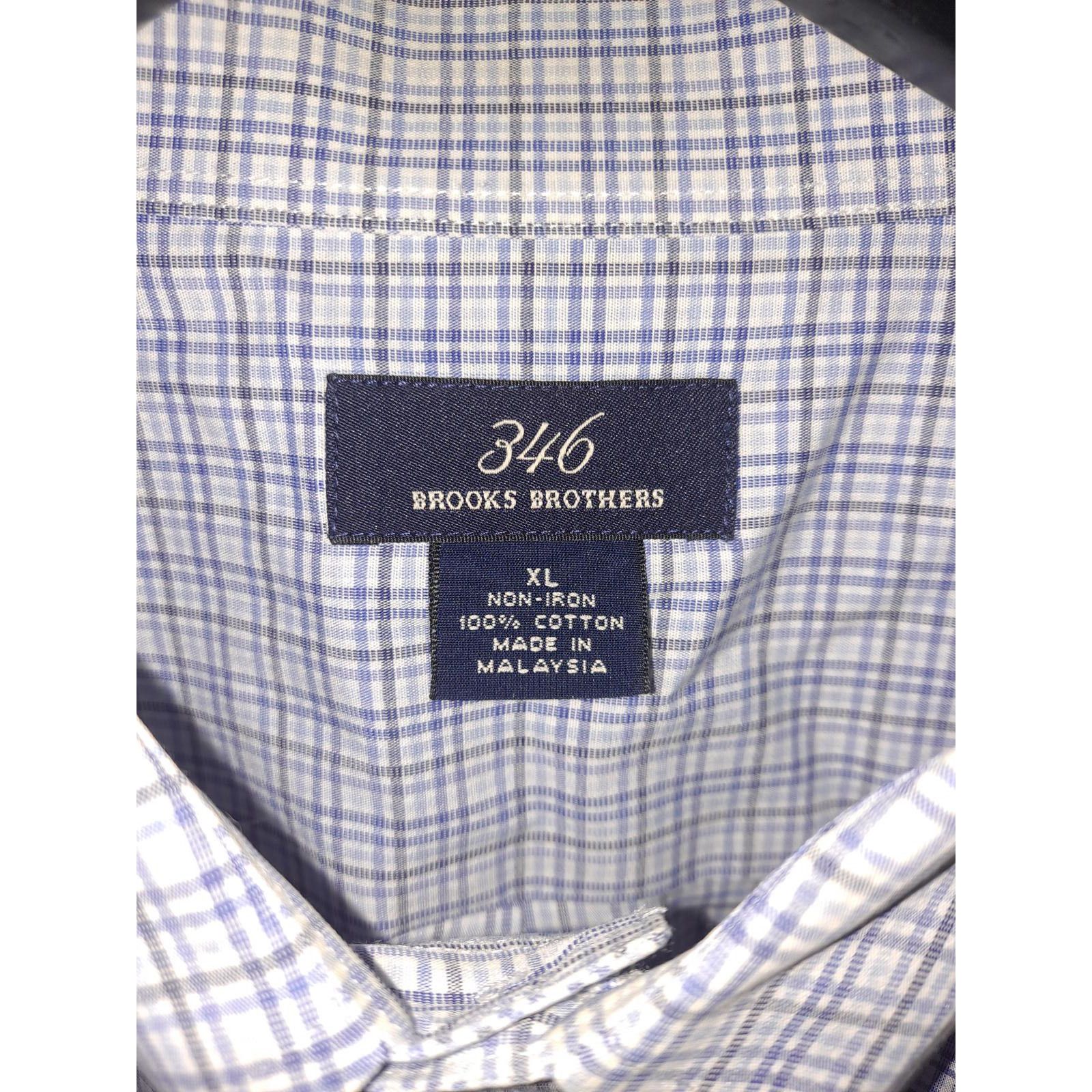 Brooks Brothers Brooks Brother 346 Blue, Gray and WHite Plaid BUtton Up Shir Size US XL / EU 56 / 4 - 4 Thumbnail