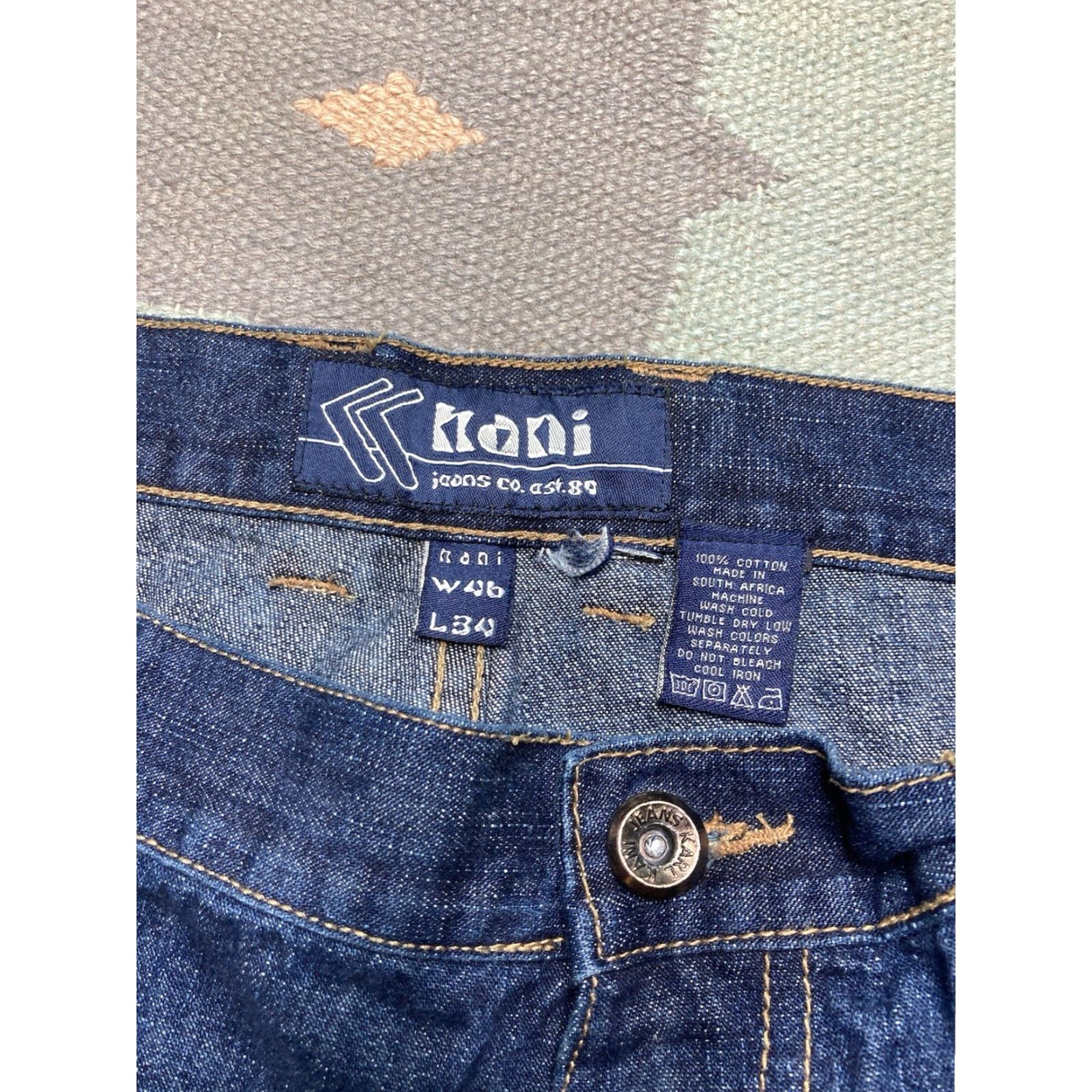 Karl Kani VINTAGE Karl Kani Jeans Men 44x33 Wide-Leg Hip Hop Baggy Skater Blue 90s Style Vintage Y2K Wide-Leg Jeans Mens 44x33 Size US 44 / EU 60 - 8 Thumbnail