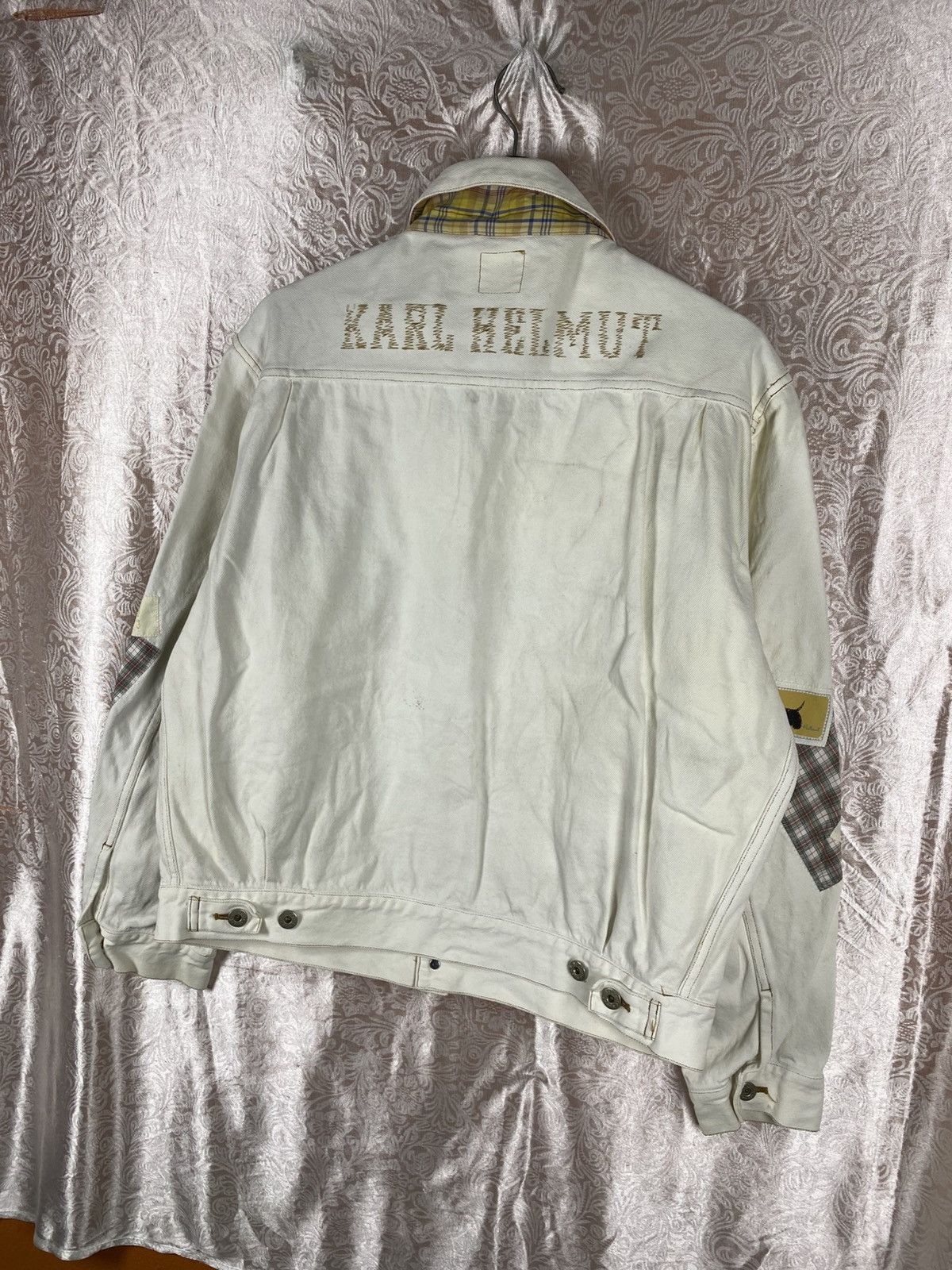 Karl Helmut Vintage Karl Helmut Patchwork Denim Jacket White Japanese Size US M / EU 48-50 / 2 - 15 Thumbnail
