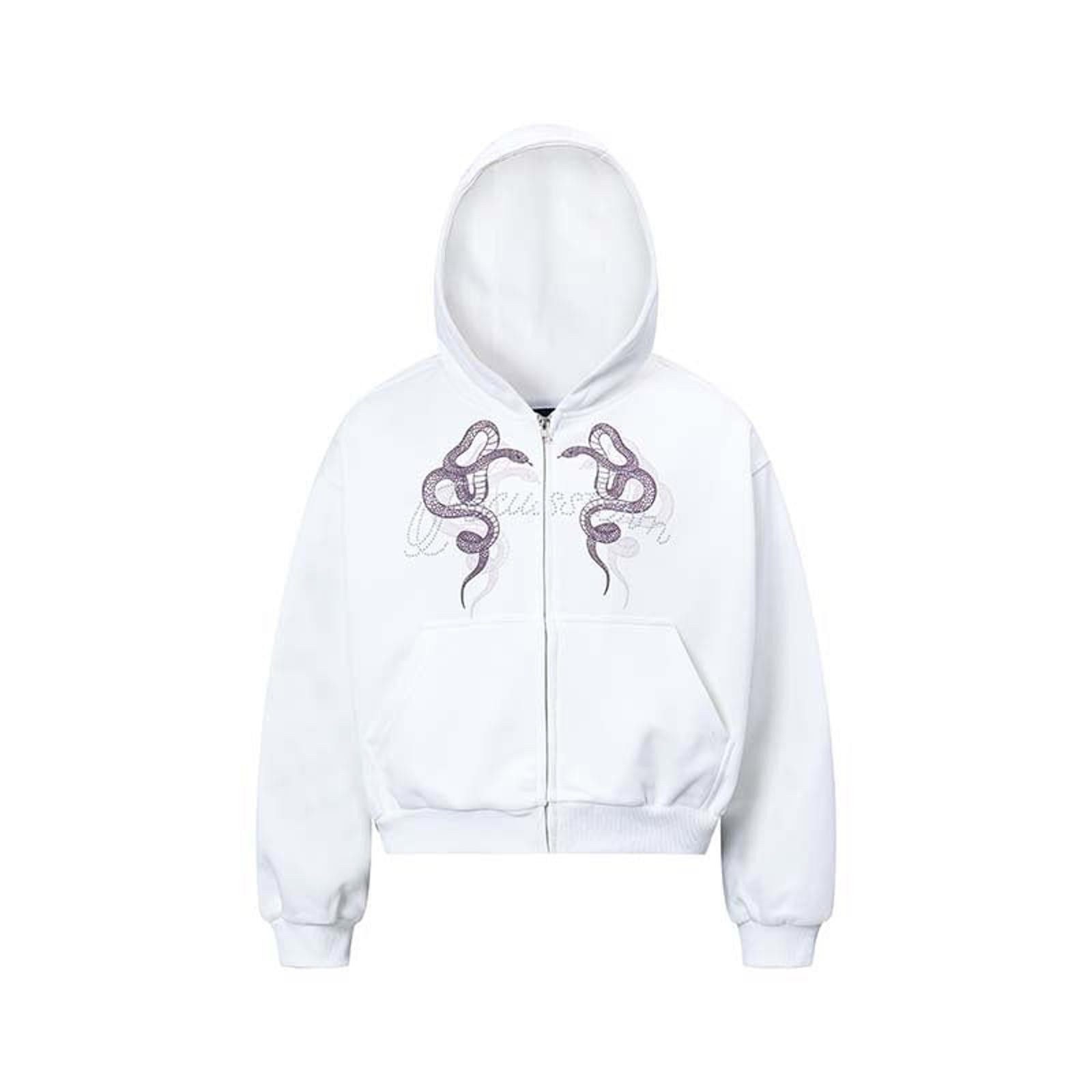 Japanese Brand Zip-Up Hooded Sweatshirt, Snake Print Hoodie Size US M / EU 48-50 / 2 - 3 Thumbnail