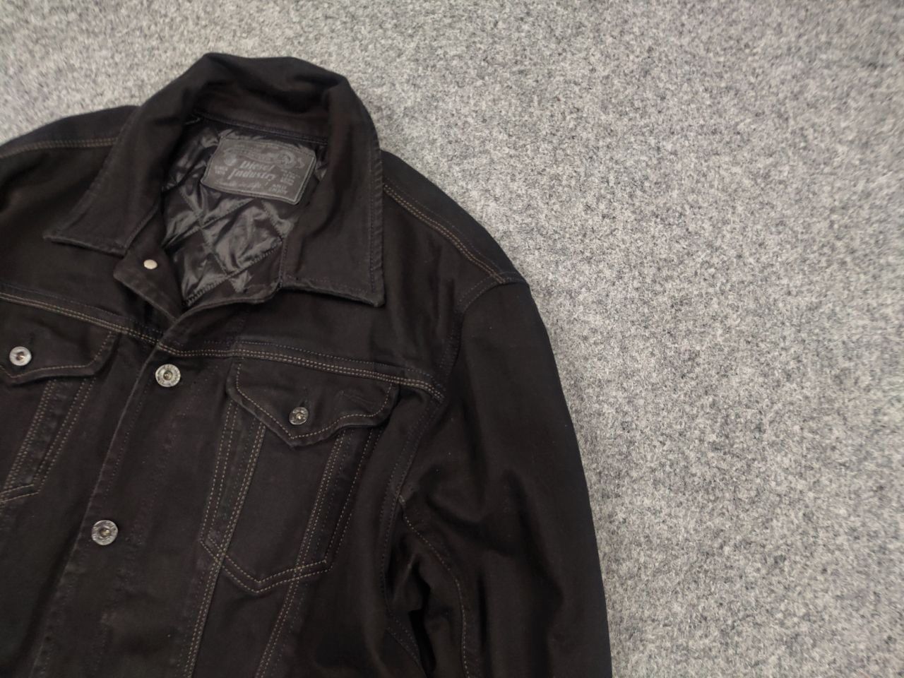 Diesel Diesel Industry Warm men's Black Denim Jacket Vintage style Size US XL / EU 56 / 4 - 4 Thumbnail