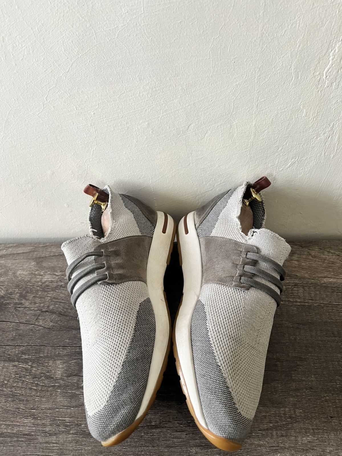 Loro Piana LORO PIANA KNIT FABRIC AND SUEDE 360 FLEXY WALK SNEAKERS Size US 10 / EU 43 - 7 Thumbnail