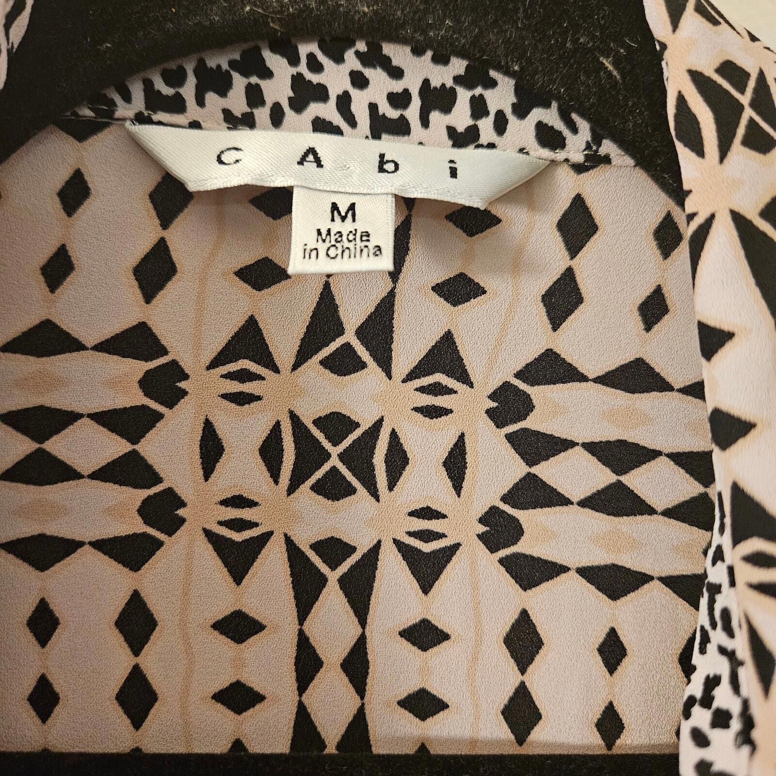 Designer Cabi Print Button Down Shirt Dress Beige Size Medium Size M / US 6-8 / IT 42-44 - 5 Thumbnail