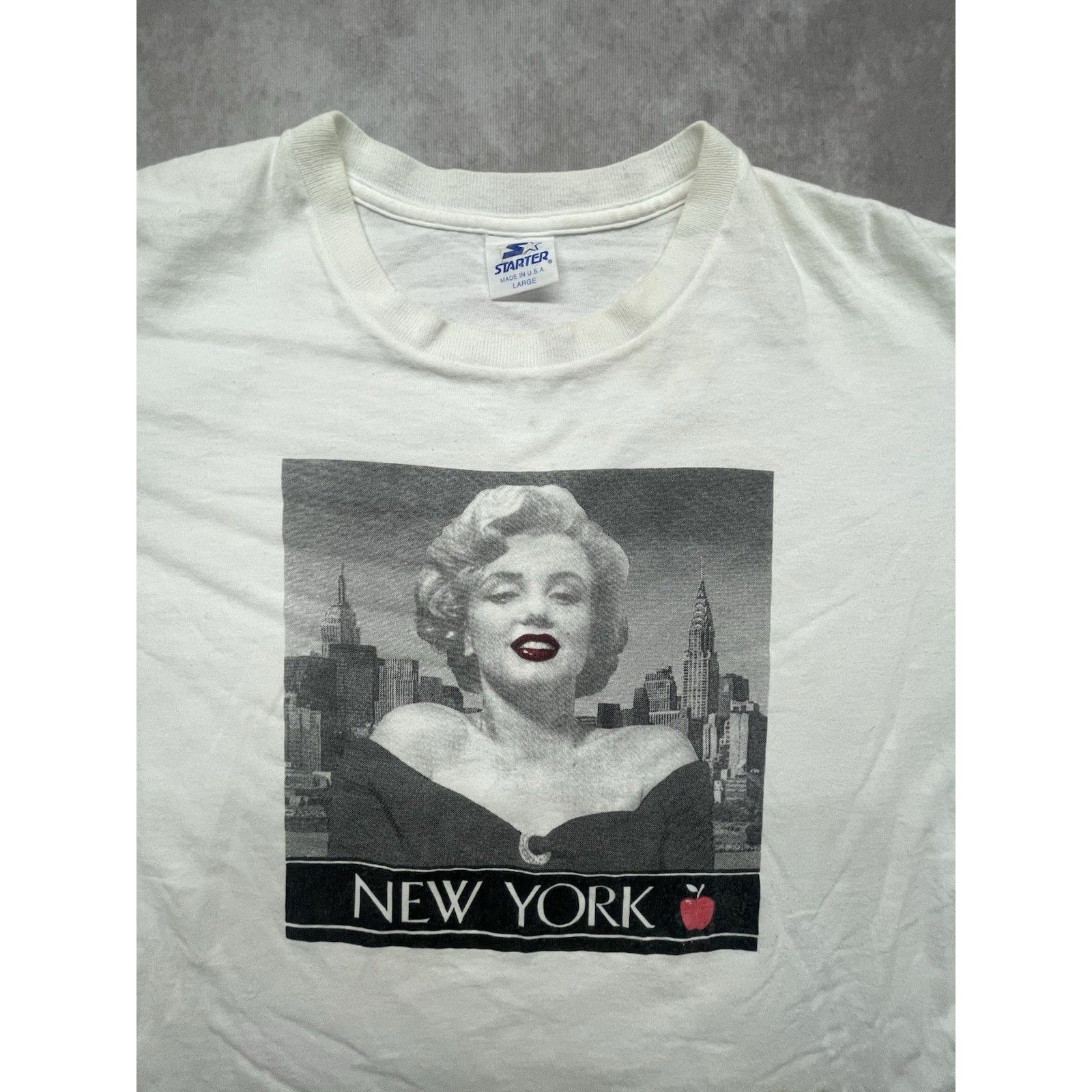 Starter VTG RARE 90s Starter Marilyn Monroe New York City T-Shirt US Size US L / EU 52-54 / 3 - 3 Thumbnail