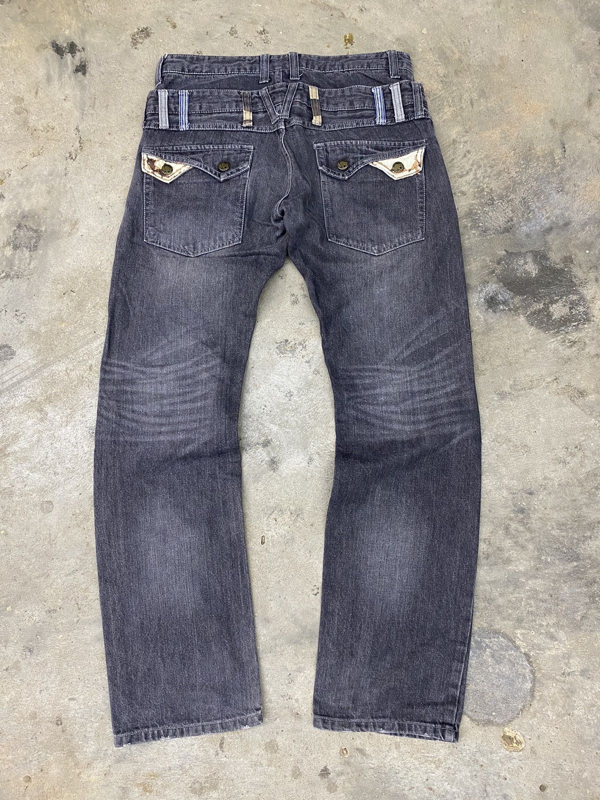 Japanese Brand undefined japanese double waist pant dominate ifsx lgb Size US 31 - 7 Thumbnail