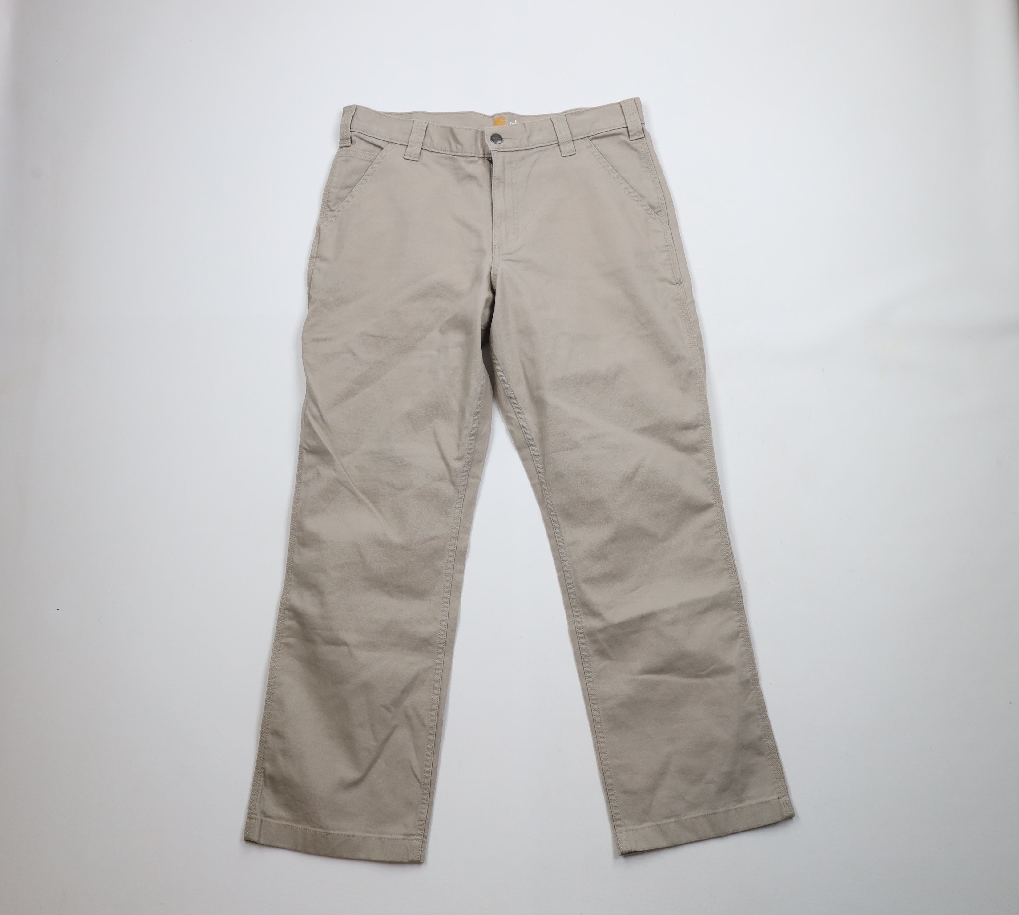 Carhartt × Vintage Vintage Carhartt Relaxed Wide Leg Dungaree Work Pants Beige Size US 34 / EU 50 - 1 Thumbnail