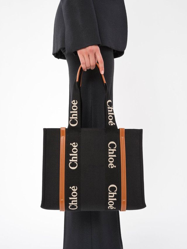 Chloe oc11z0525 Size: OS / Woody Tote Bag in Black/Brown Size ONE SIZE - 2 Thumbnail