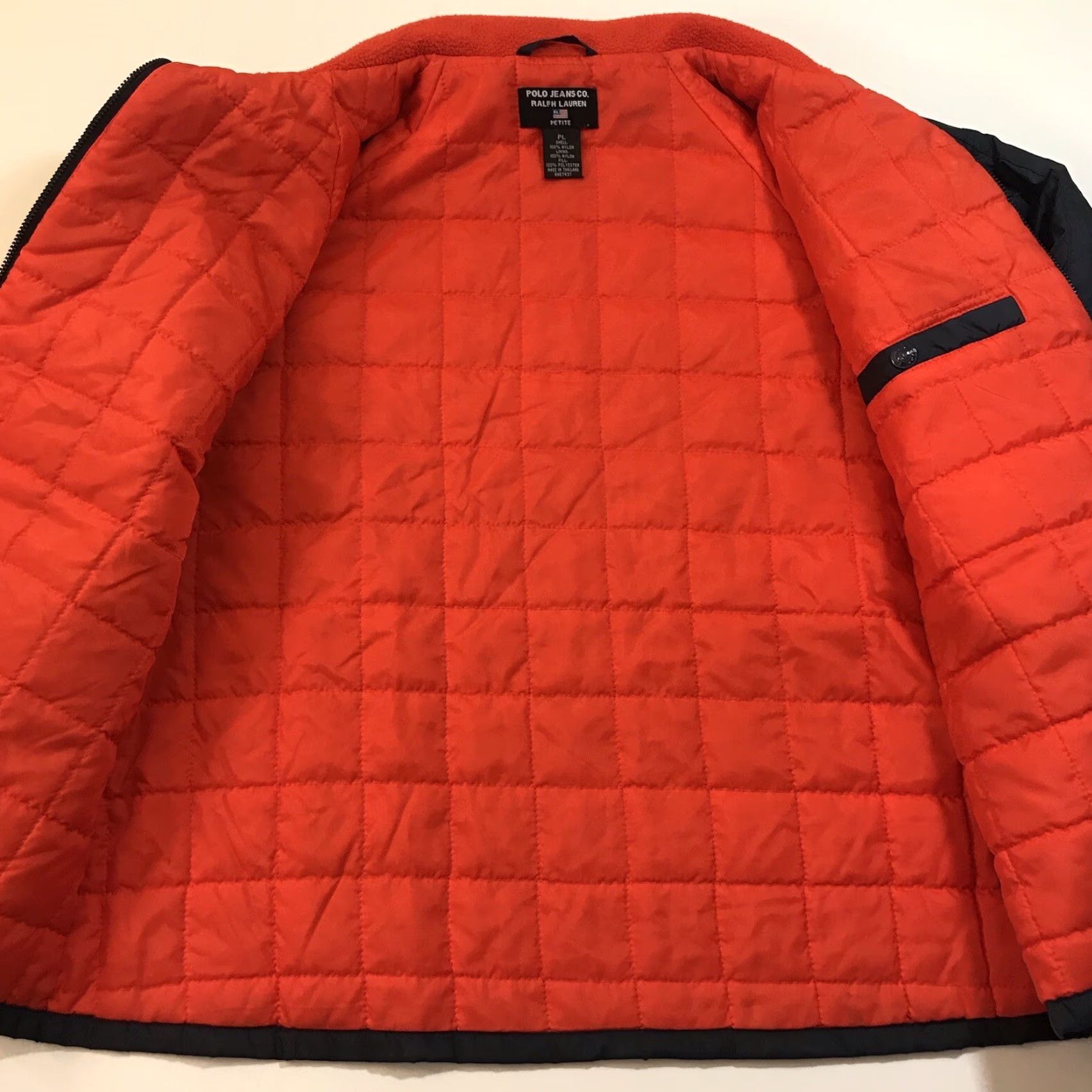 Vintage Vintage Ralph Lauren Polo Jeans Co Women’s Quilted Puffer Jacket Petite L Blue Size 36" / US 14 / IT 50 - 4 Thumbnail