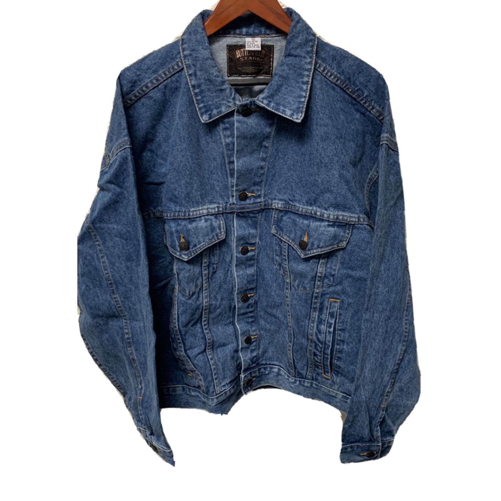 Denime VINTAGE 90s Direct TV Promo Butterfield Stage Denim Trucker Jacket Men's XL Blue Size US XL / EU 56 / 4 - 3 Thumbnail