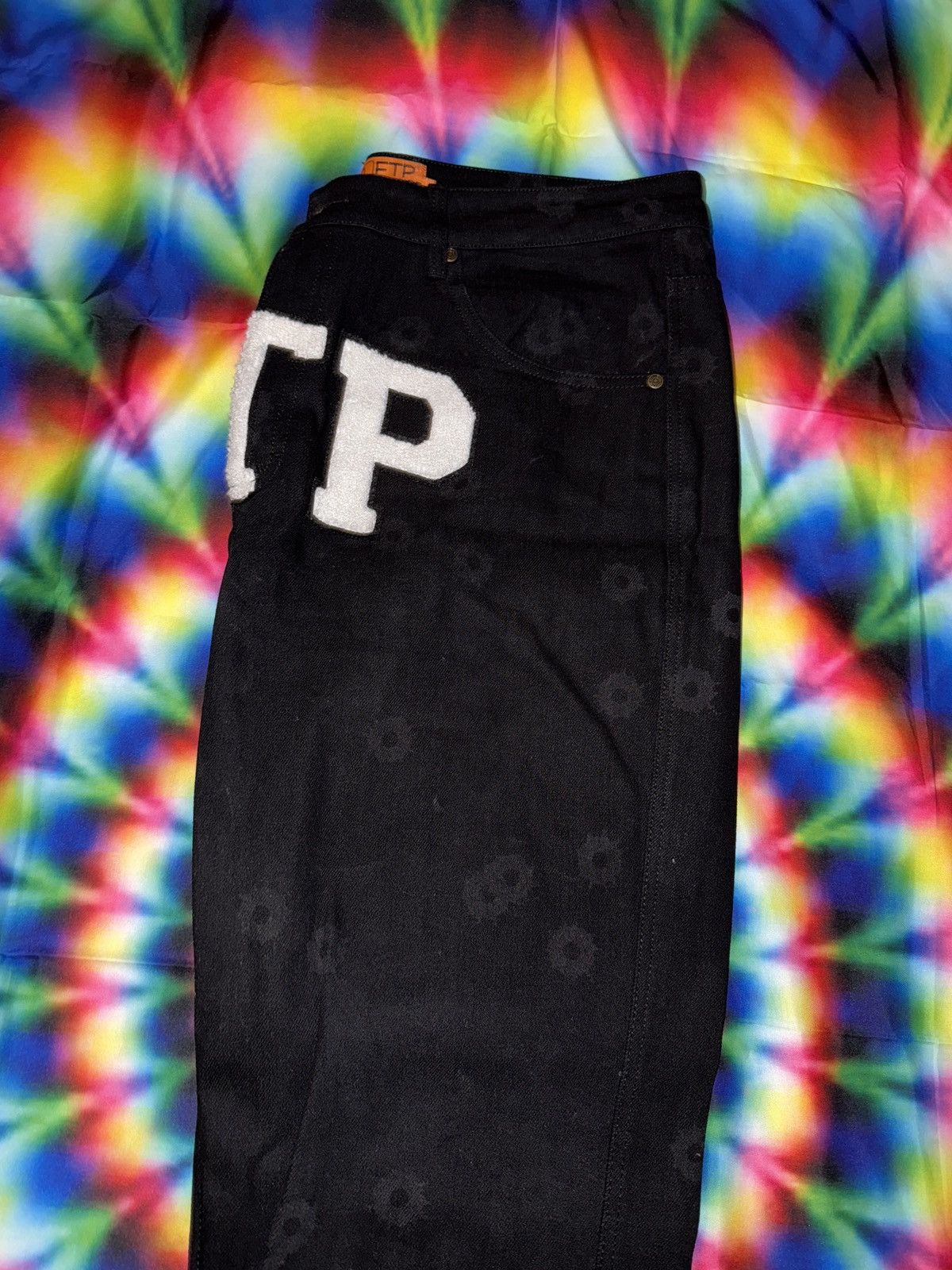 Fuck The Population FTP Bullet Hole All Over Print Denim Pants Size US 36 / EU 52 - 3 Thumbnail