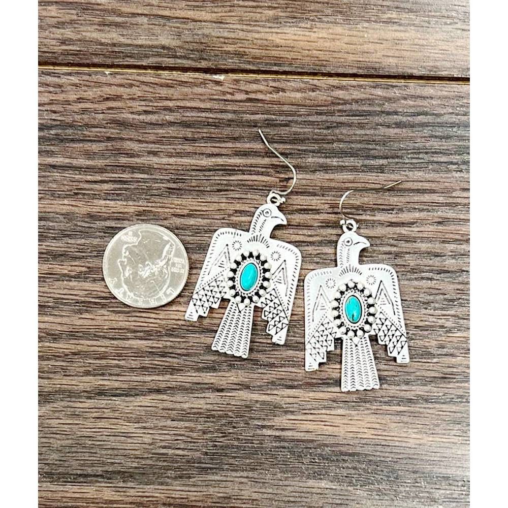 Other Thunderbird Turquoise Earrings , Native American Wire Thunde Size ONE SIZE - 6 Thumbnail