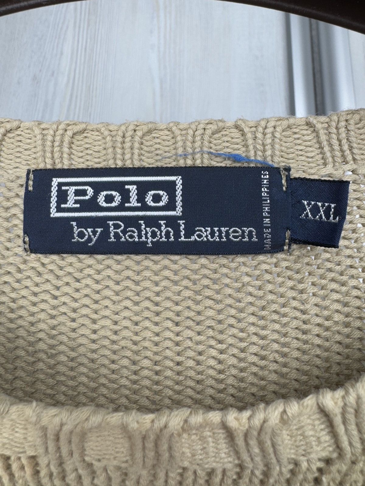 Polo Ralph Lauren Vintage 90s Polo Ralph Lauren Knitted Sweater Beige XXLarge Size US XXL / EU 58 / 5 - 9 Thumbnail