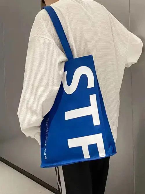 Tote Bag Vintage Japananese Brand Canvas Graphic in Blue, Men's