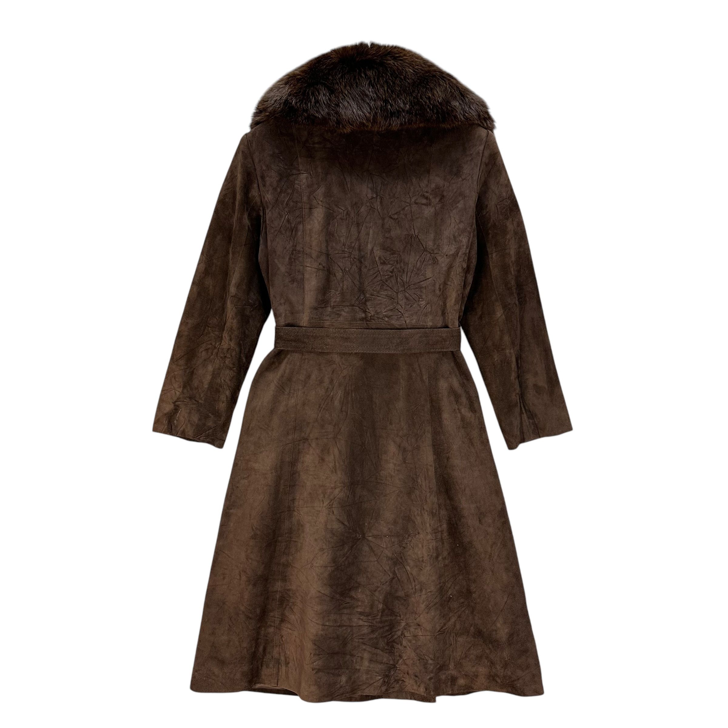 Montblanc 90’s NWT MONT BLANC Fur Shawl Calf Suede Long Coat #A64-1540 Size M / US 6-8 / IT 42-44 - 14 Thumbnail