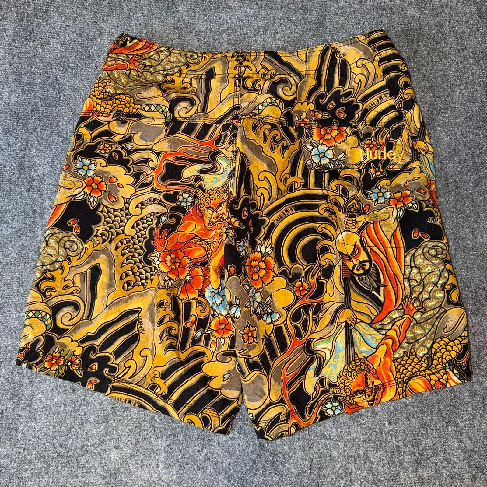 Hurley Hurley Gold Samurai Surf Board Shorts Mens XL Vtg y2k 90s Size US 36 / EU 52 - 4 Thumbnail