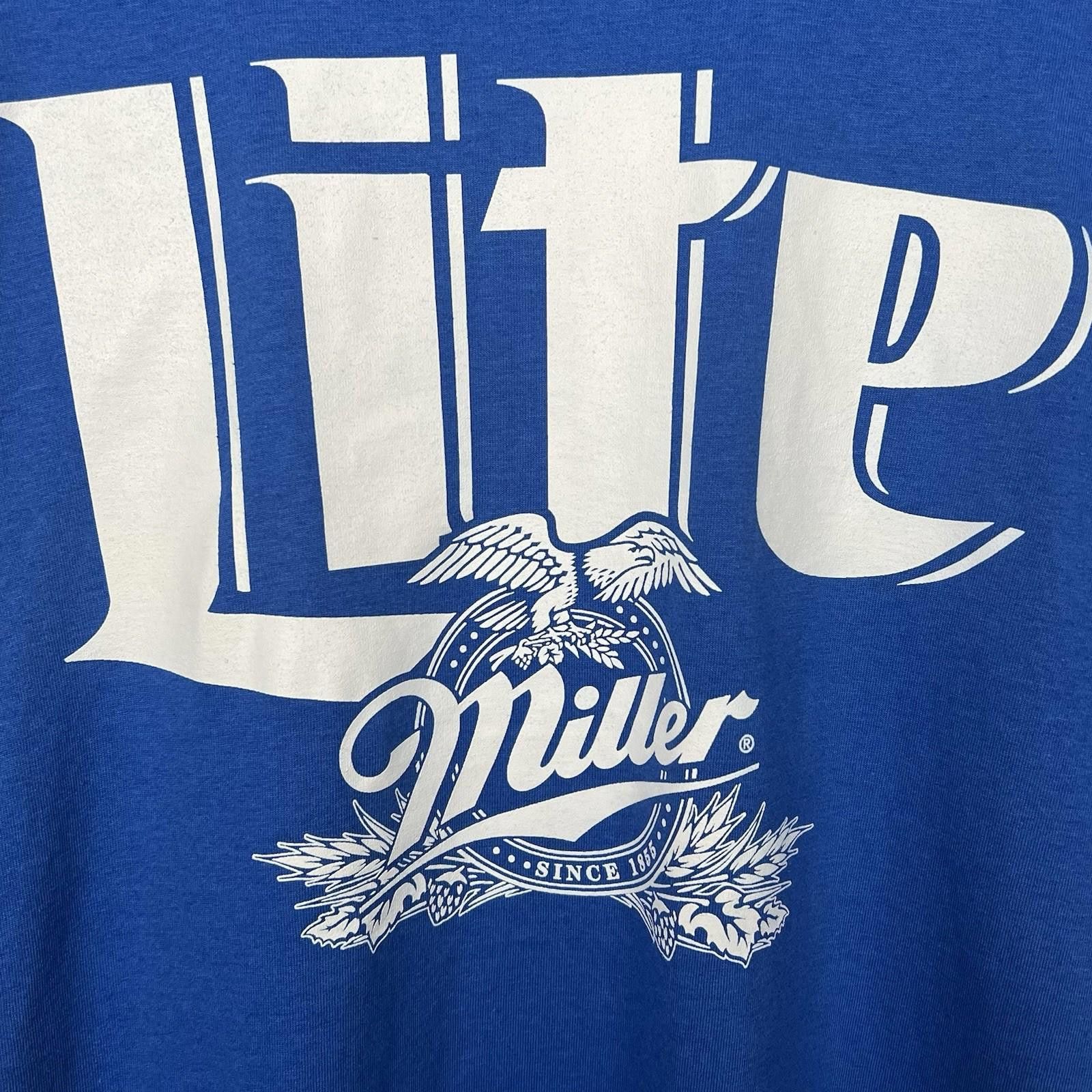 Other Vintage 90s Miller Lite Beer Wisconsin Blue T Shirt XL Size US XL / EU 56 / 4 - 2 Thumbnail