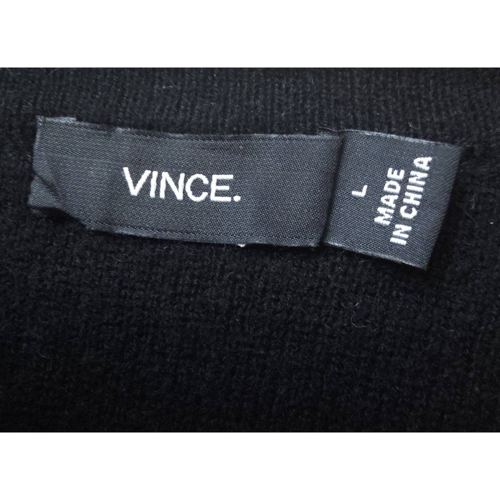 Vince VINCE Cashmere Wool Trimless Pullover Sweater Black White L Size L / US 10 / IT 46 - 6 Thumbnail
