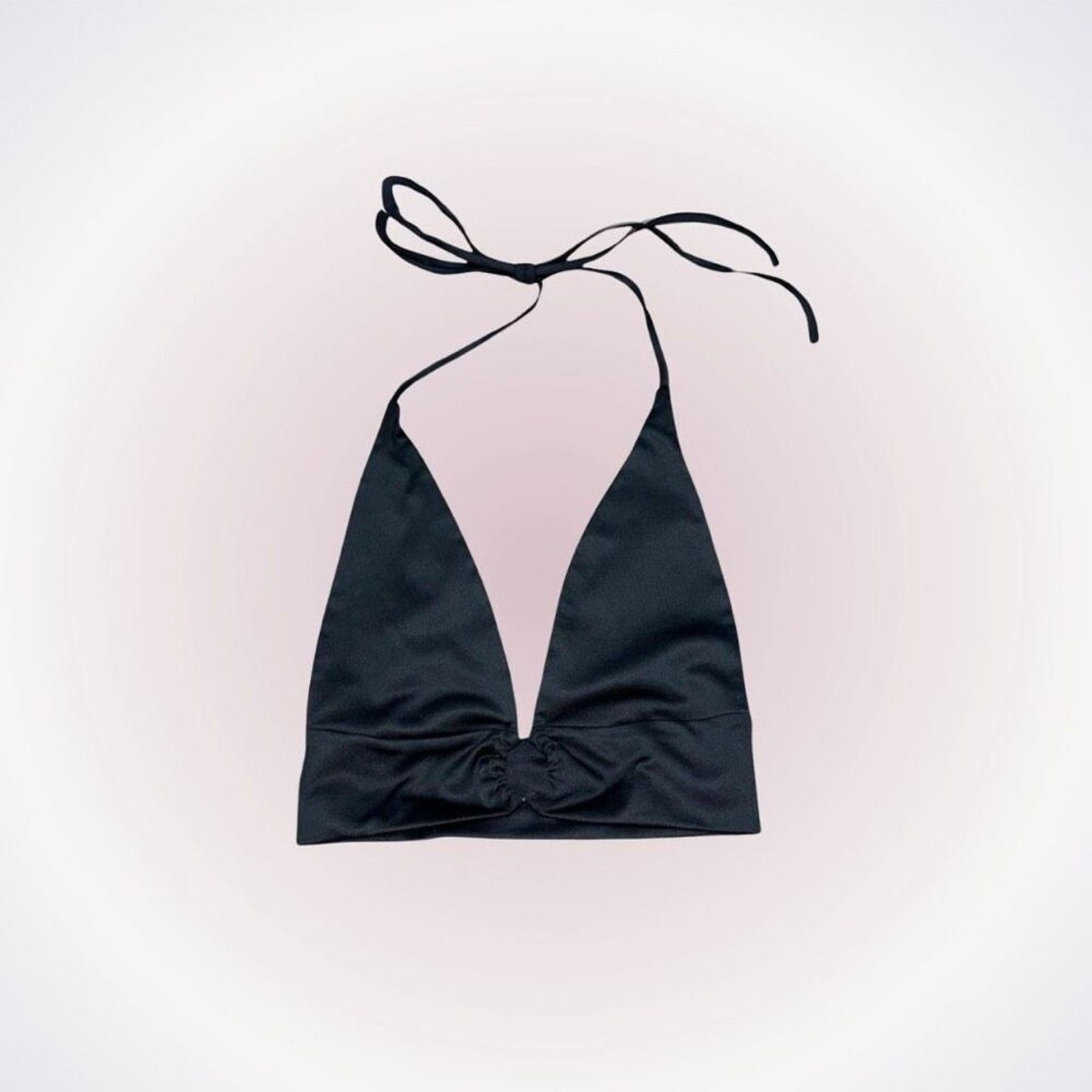Other Black Halter Crop Top with Silver Ring Detail | Sz S Size S / US 4 / IT 40 - 1 Thumbnail