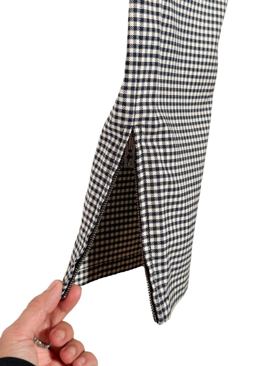 Chanel Chanel SS16 Navy Blue White Gingham Logo Waist Crop Trousers Size 28" / US 6 / IT 42 - 8 Thumbnail