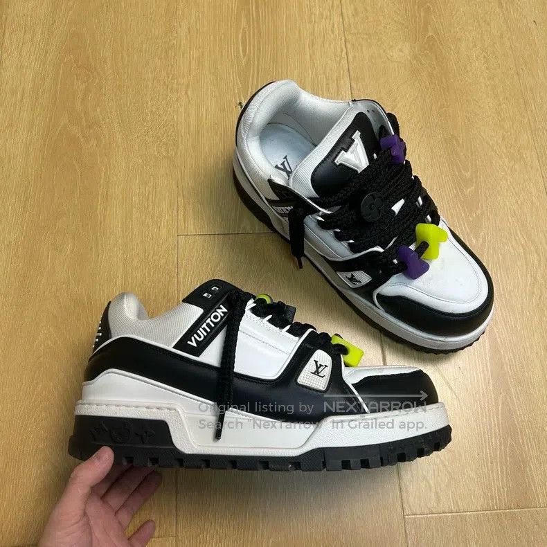 Louis Vuitton Louis Vuitton Trainer Maxi White and Black Little Fat Ding Size US 7 / EU 40 - 2 Thumbnail