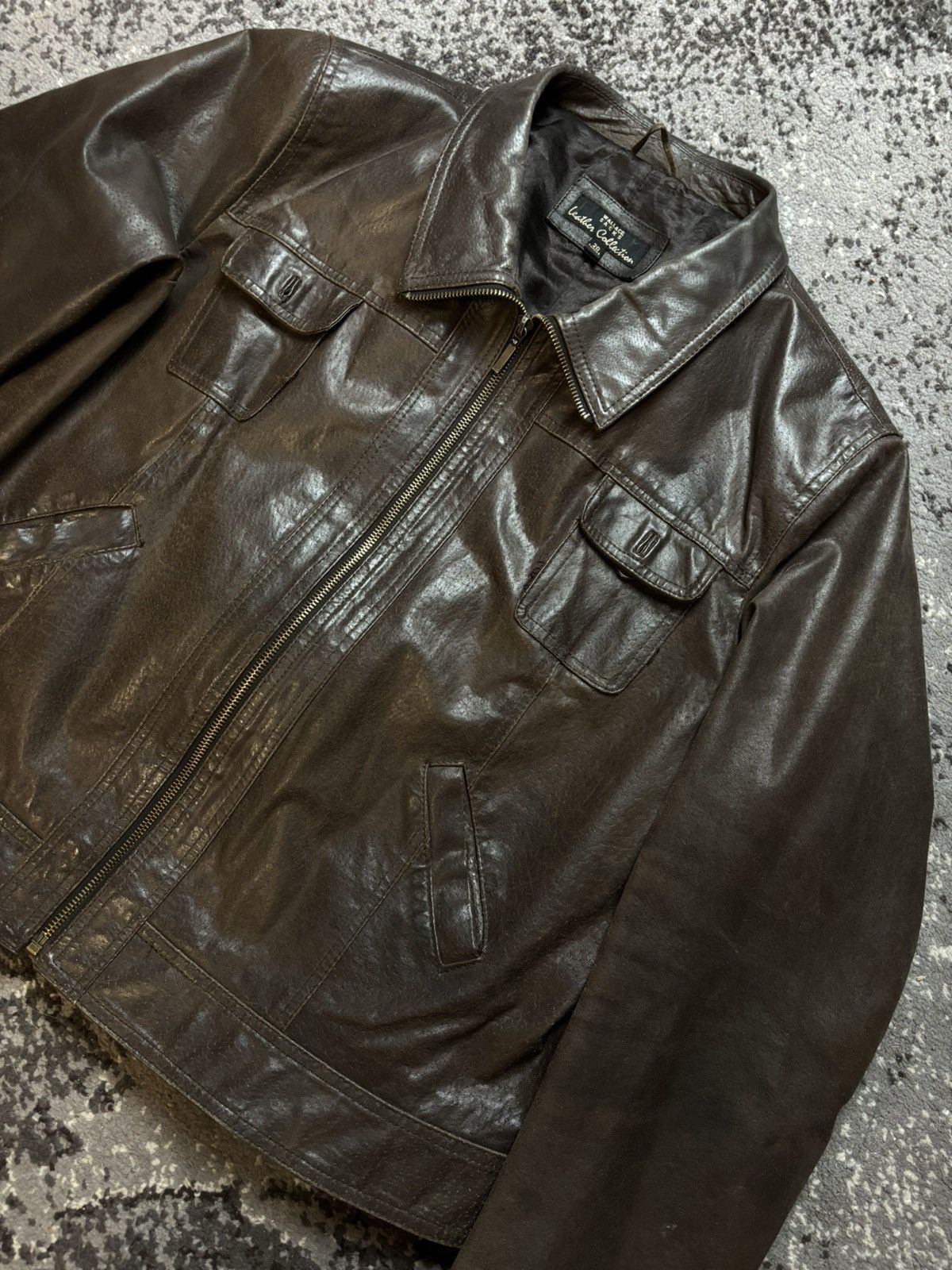 Vintage Vintage brown leather jacket Wallace sacks y2k coat Size US S / EU 44-46 / 1 - 5 Thumbnail