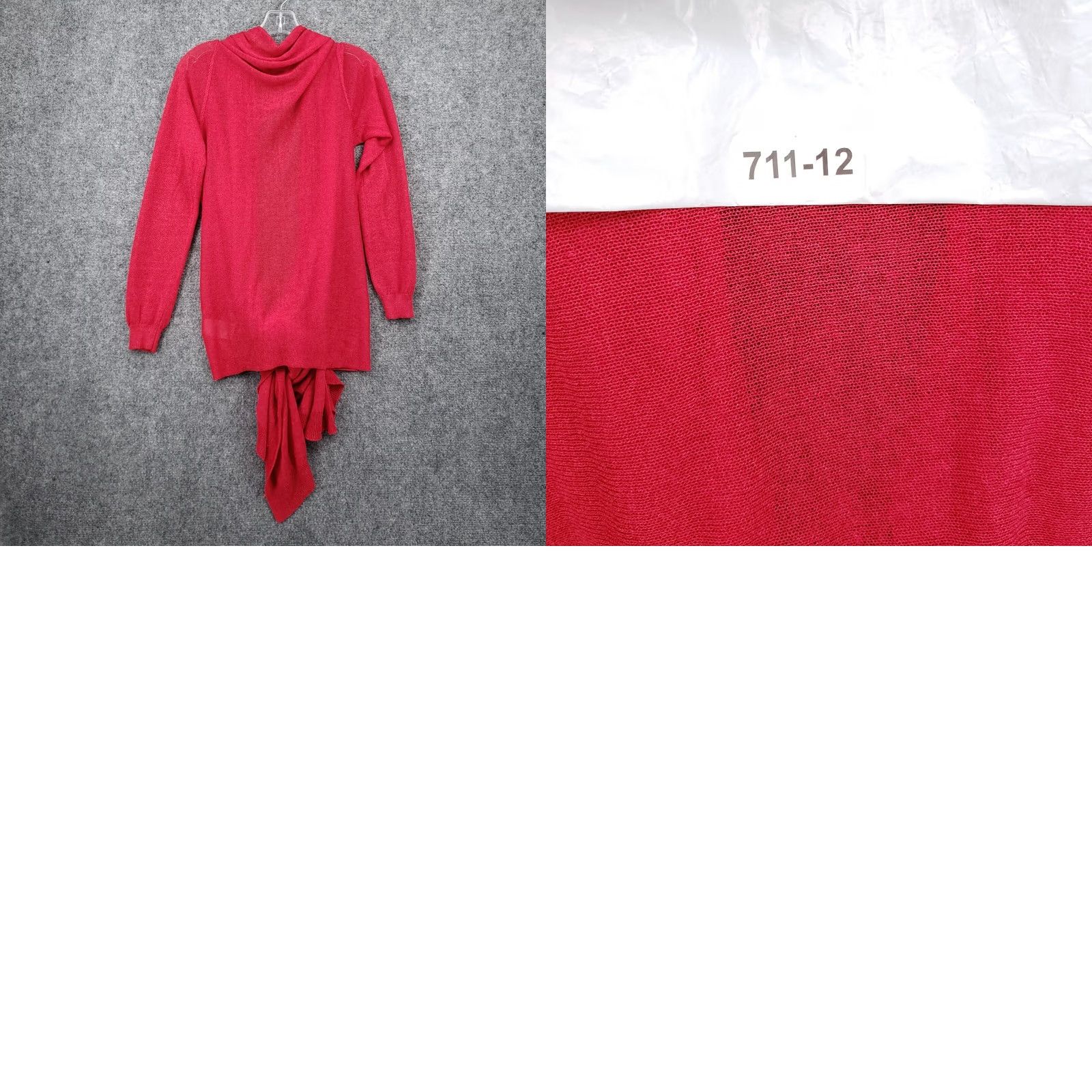 DKNY DKNY Sweater Womens S Red Cardigan Knit Open Front Size S / US 4 / IT 40 - 8 Thumbnail