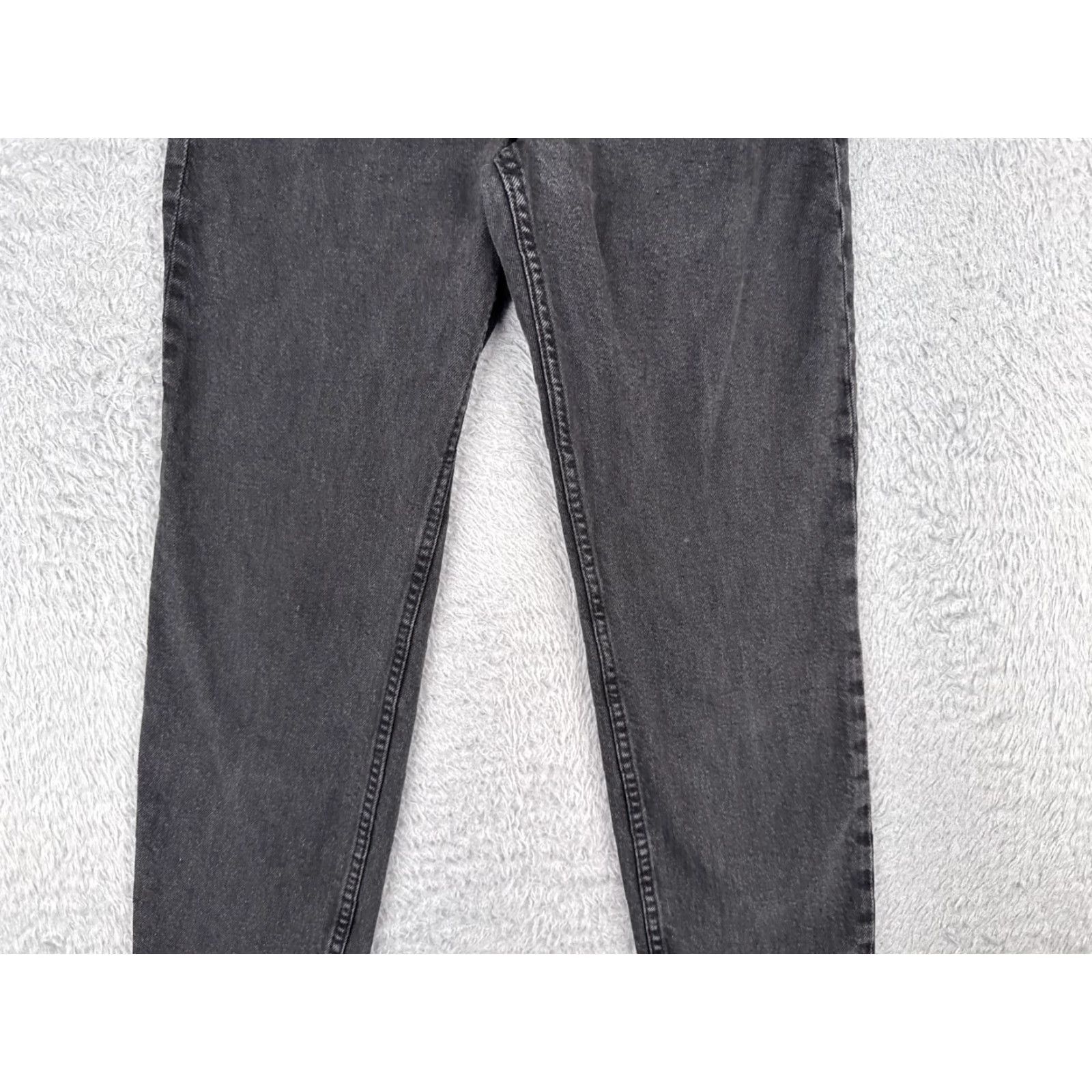 Vintage Divided Jeans Womens 0 Black Denim Tapered Raw Hem Button Fly Cotton Blend 22x25 Mens? Size 25" / US 0 / IT 36 - 3 Thumbnail